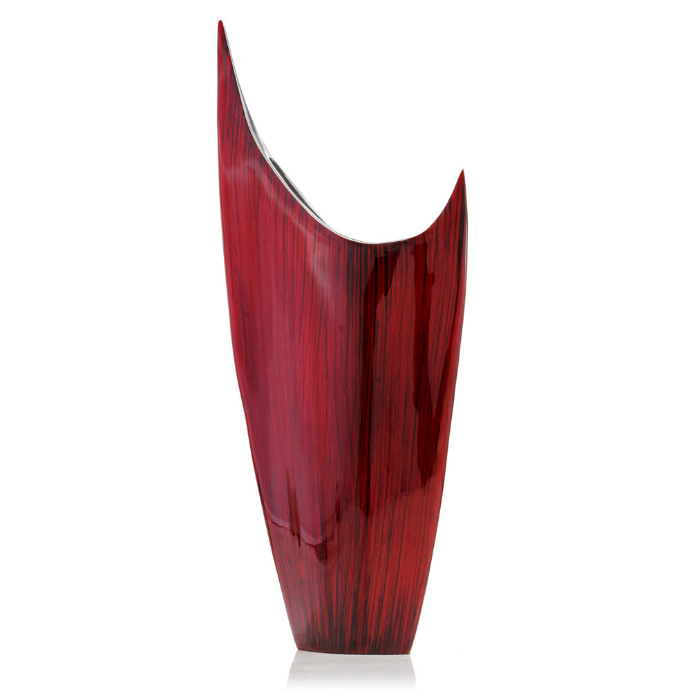 Red Aluminum Pointy Table Vase