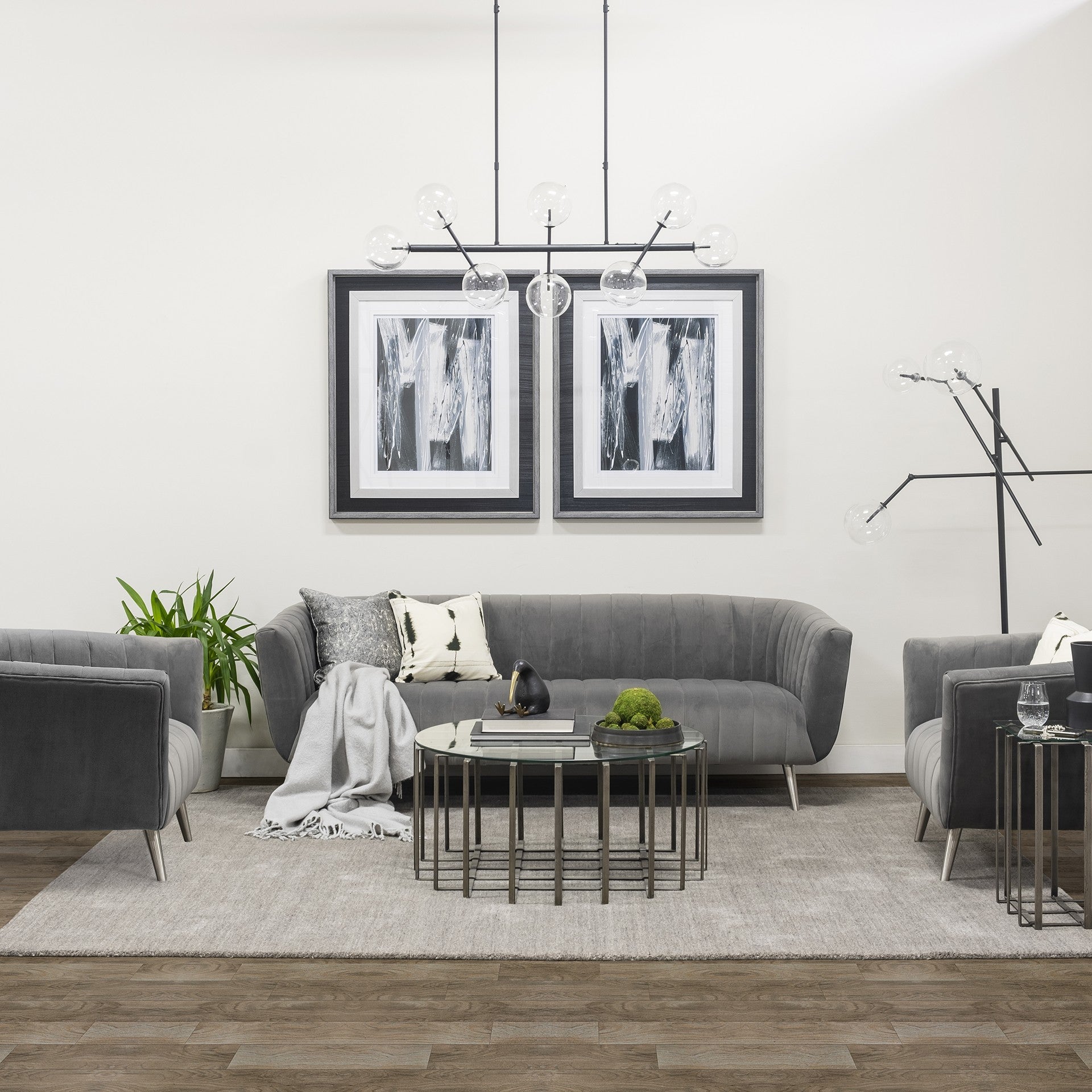 Black LED Floor Lamp White