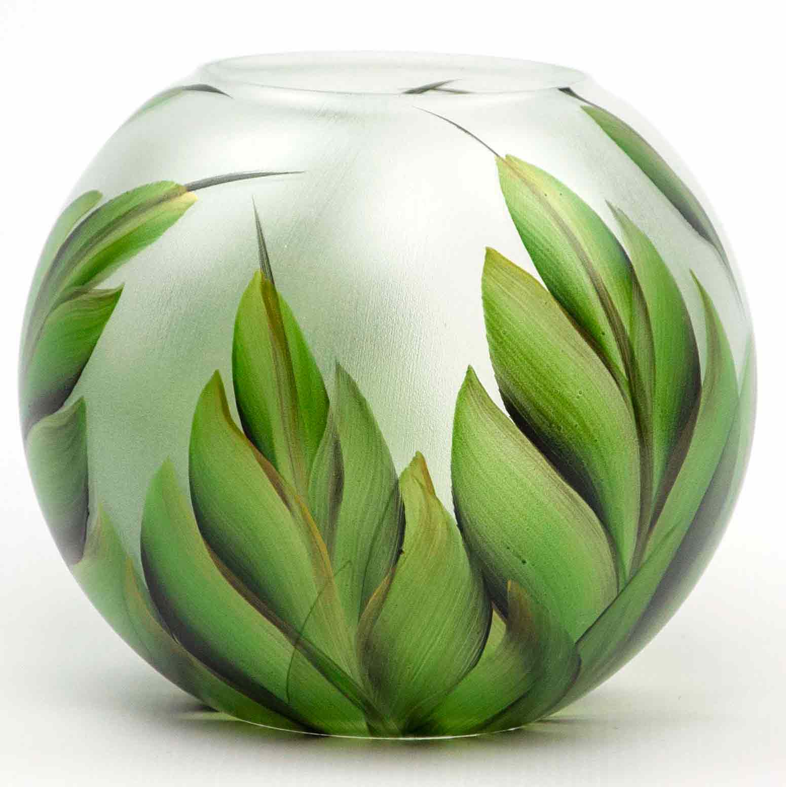 Handpainted Art Glass Vase
