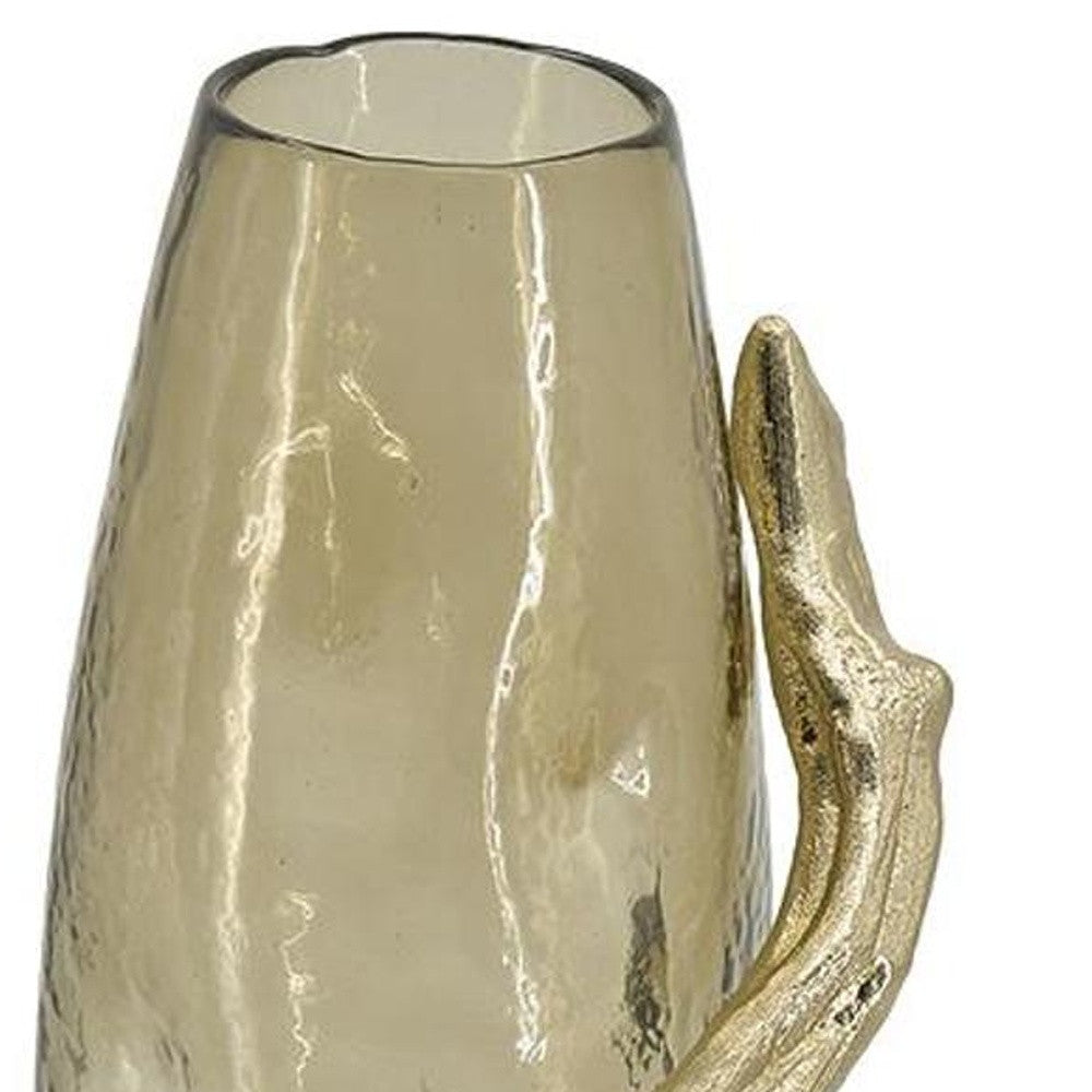 Champagne Glass And Metal Vase