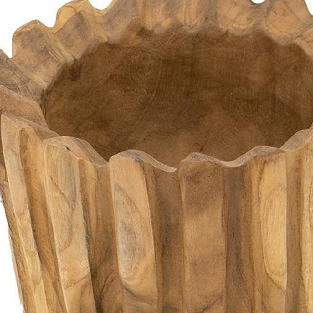 Natural Wavy Solid Wood Table Vase