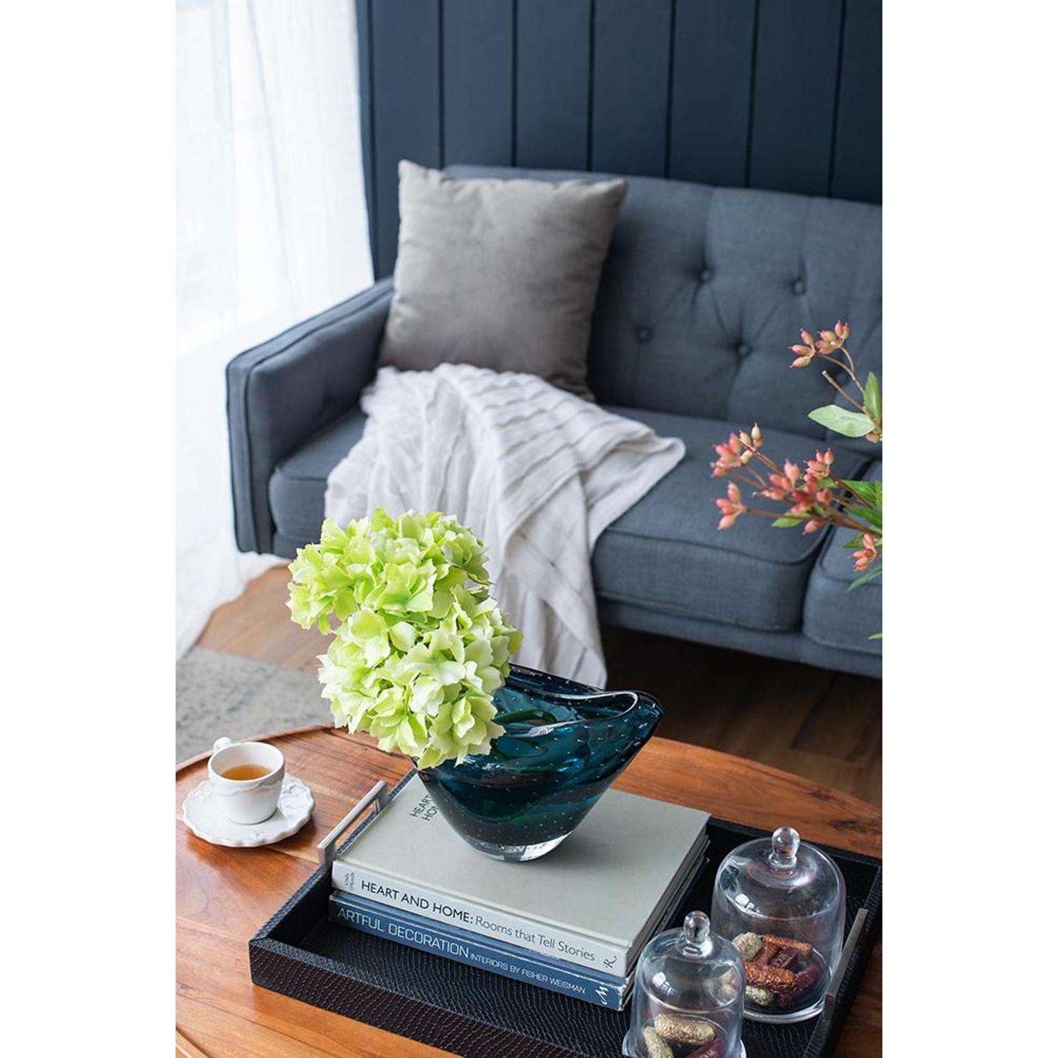 Cerulean Oval Glass Vase