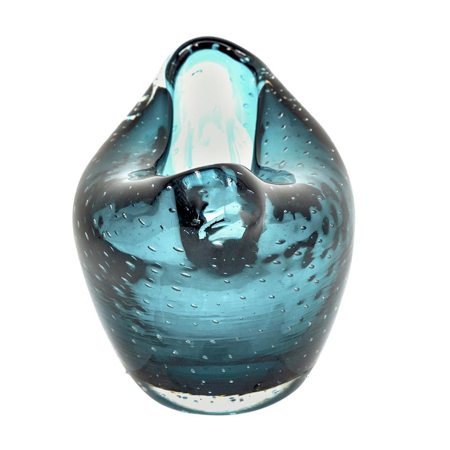 Cerulean Oval Glass Vase