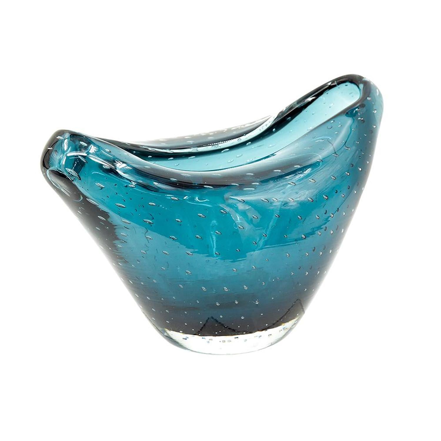 Cerulean Oval Glass Vase