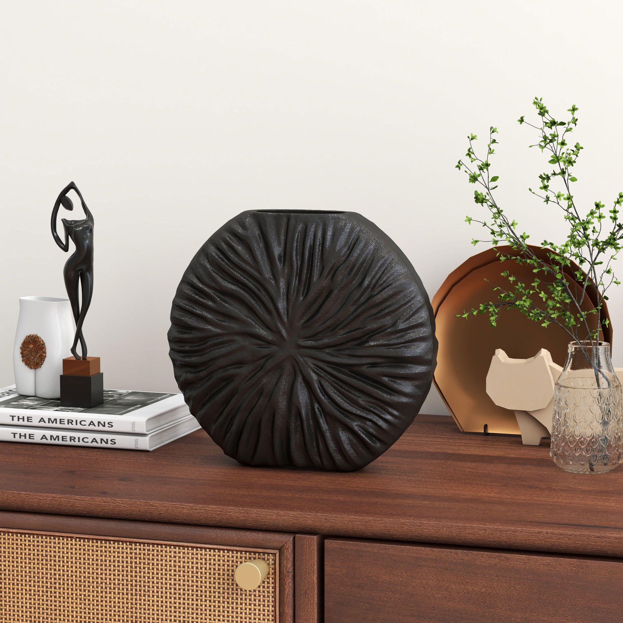 Gray Abstract Aluminum Vase