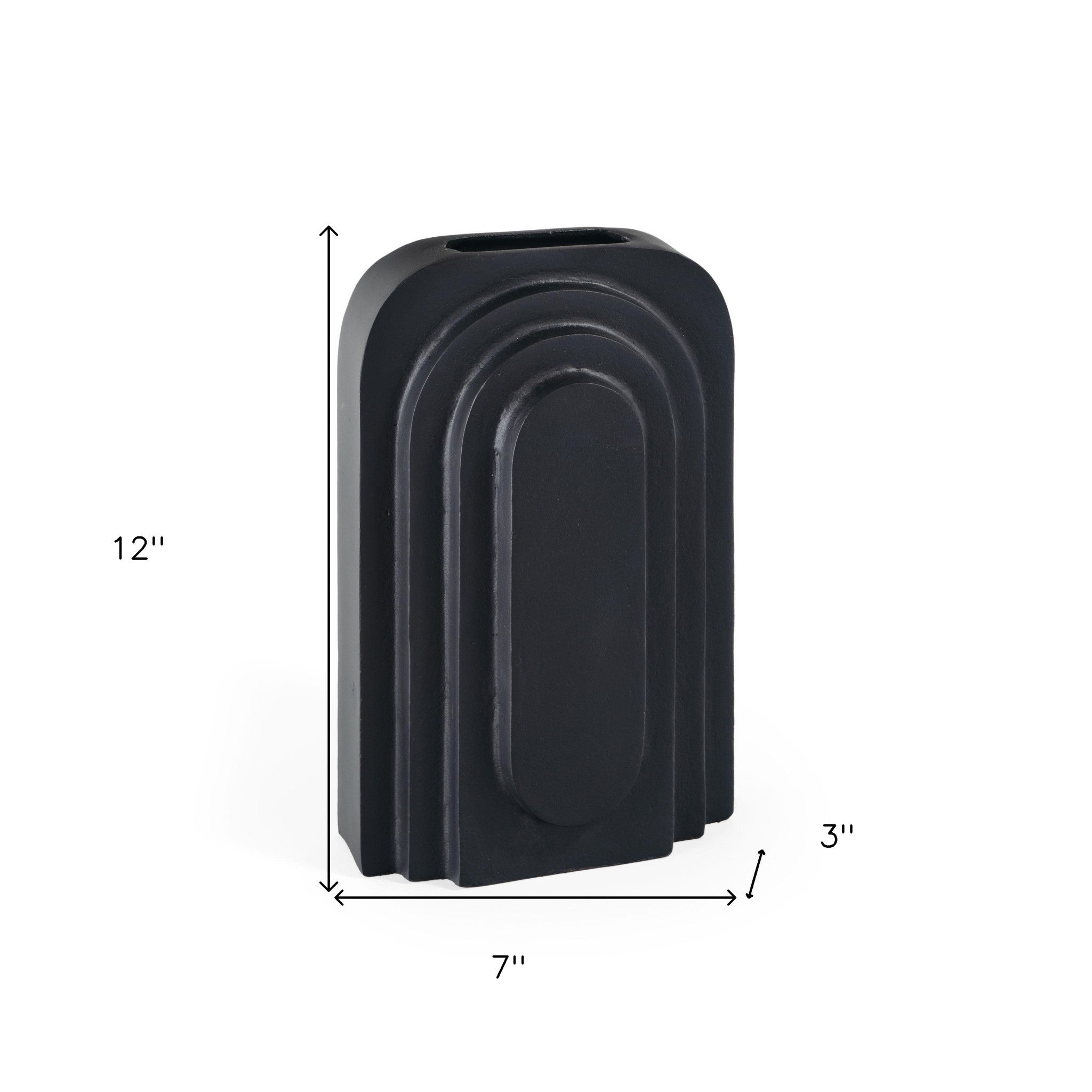 Black Geometric Aluminum Vase