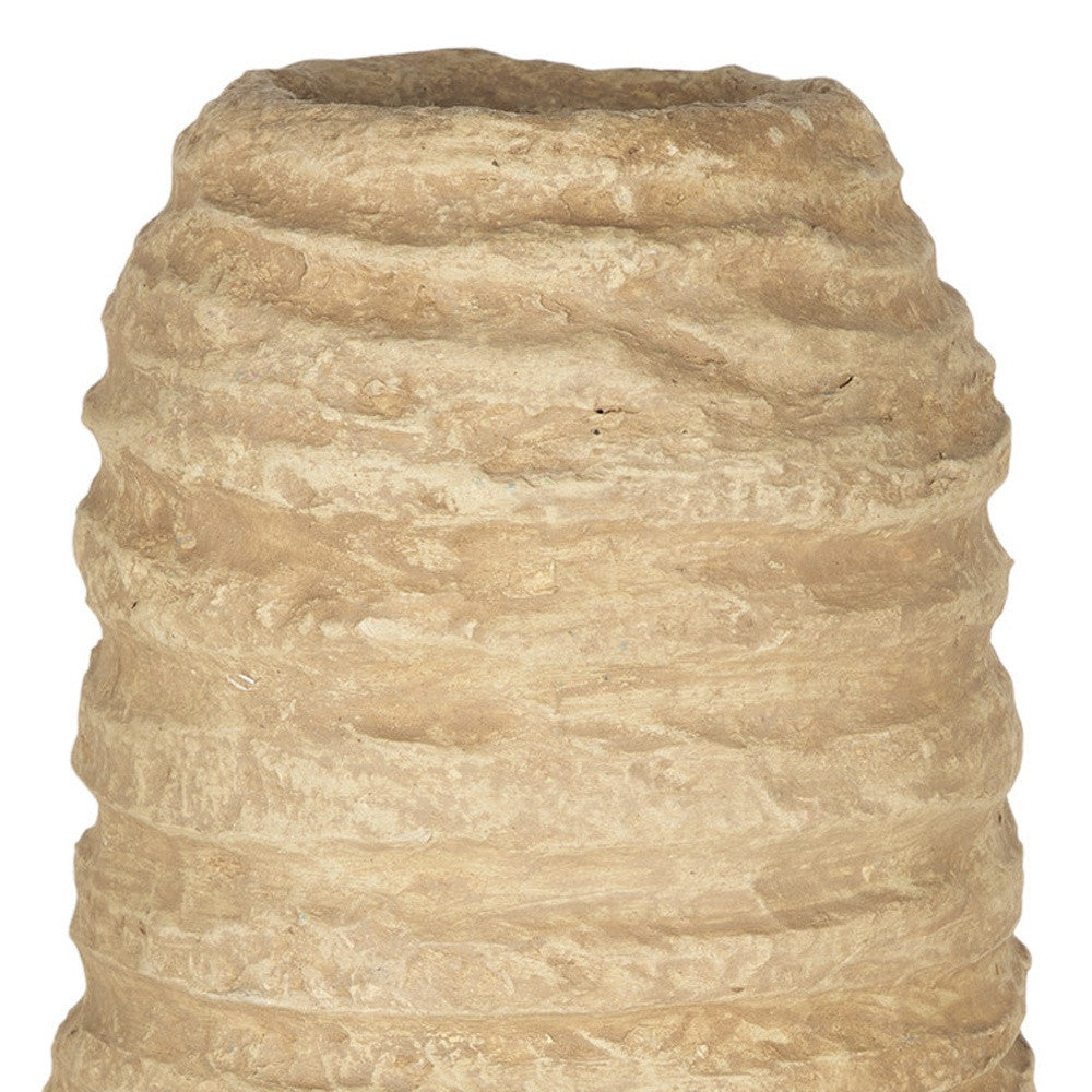 Beige Paper Mache Table Vase