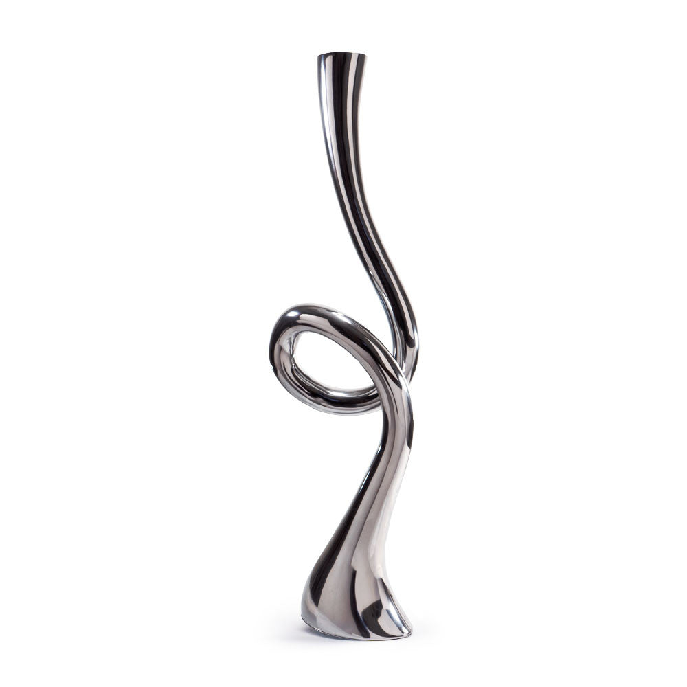 Silver Trumpet Aluminum Floor Vase