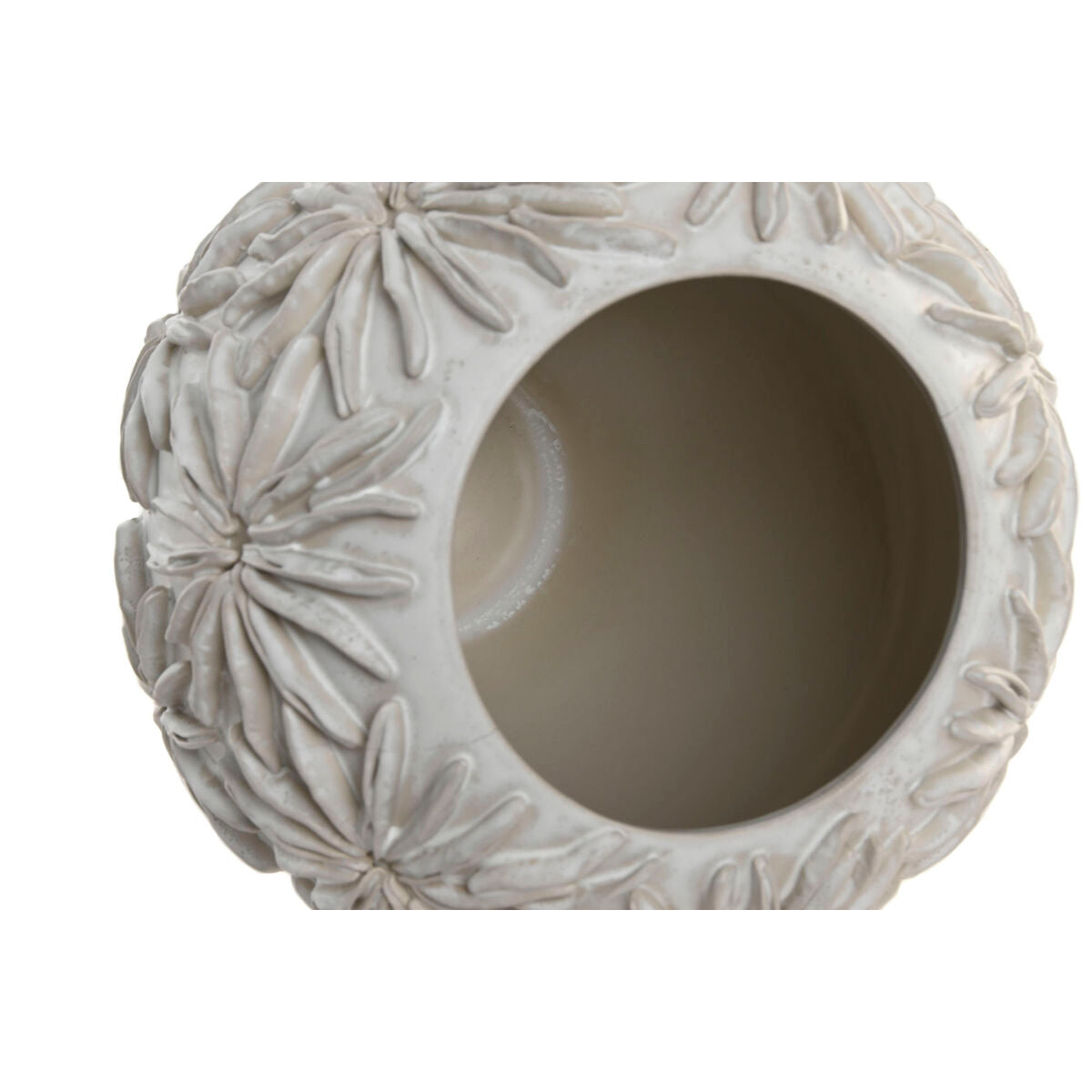 Vase Home White Ceramic Leaf Palm