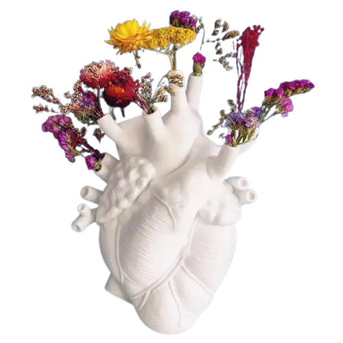 Unique Pedestal Vase Shaped Heart