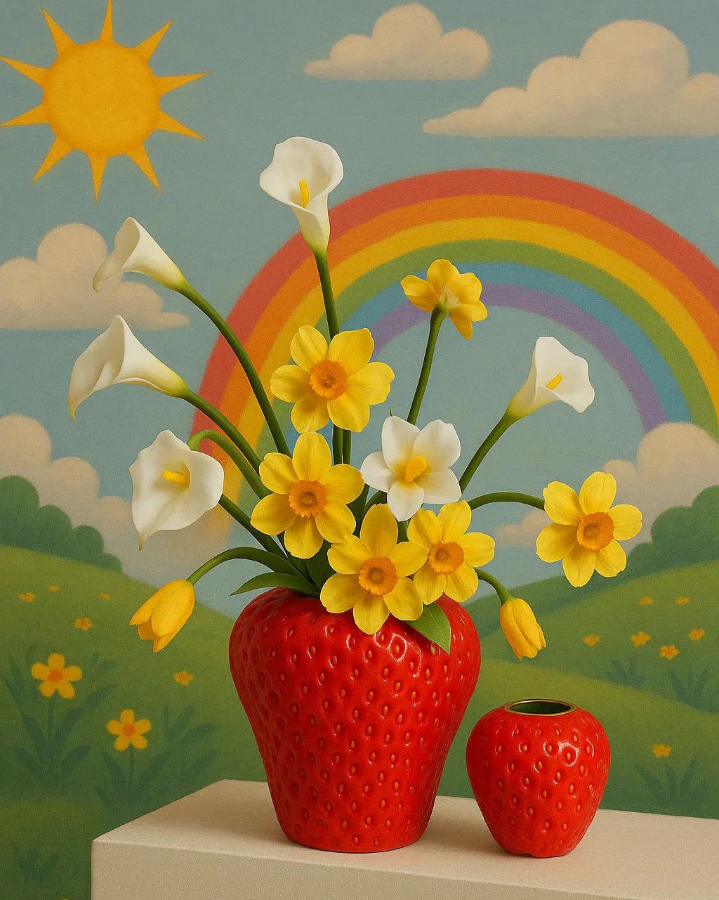 Strawberry Ceramic Flower Vase