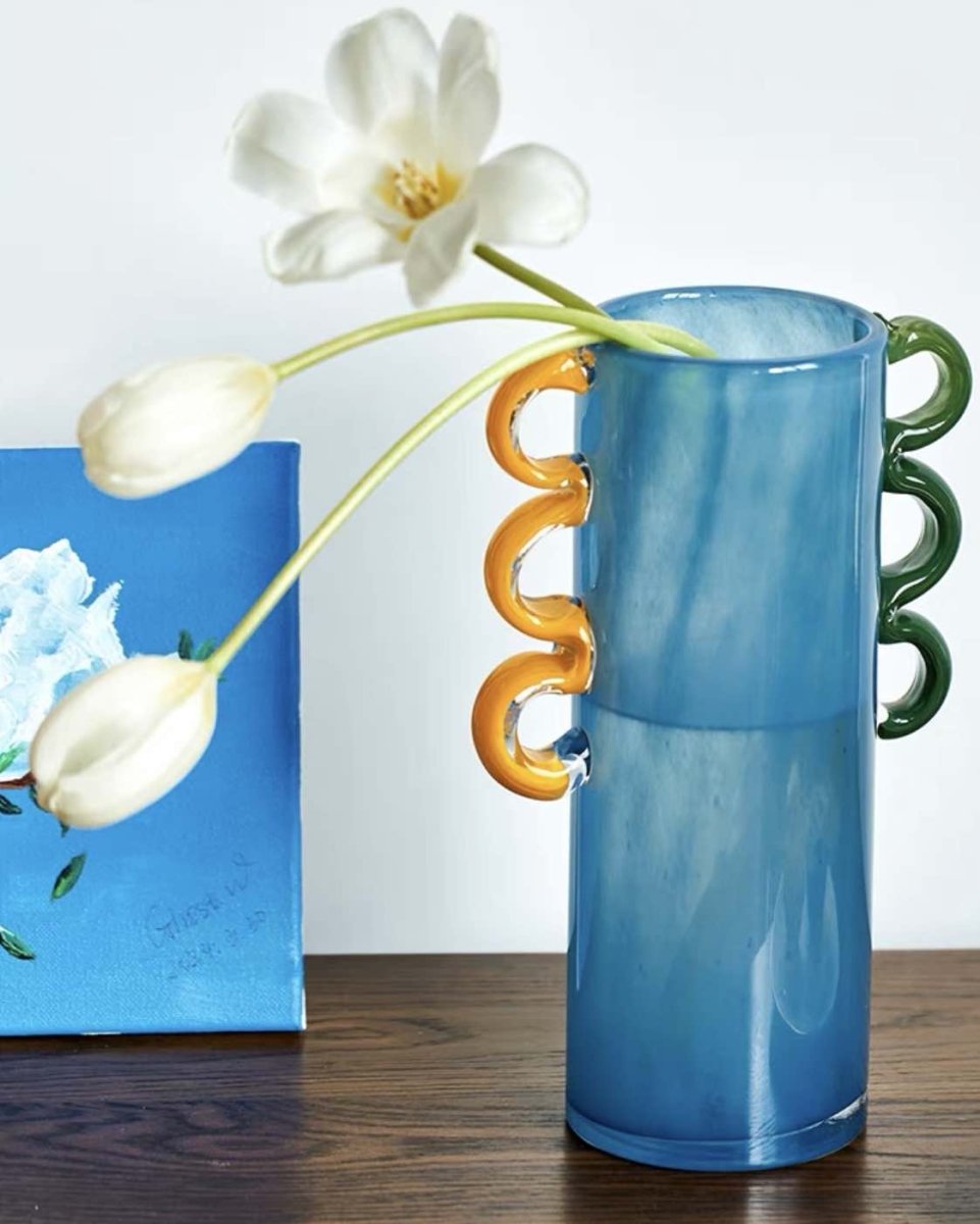 Handblown Whimsical Cylinder Vase