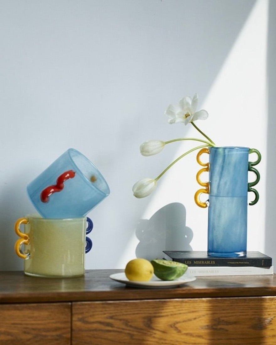 Handblown Whimsical Cylinder Vase