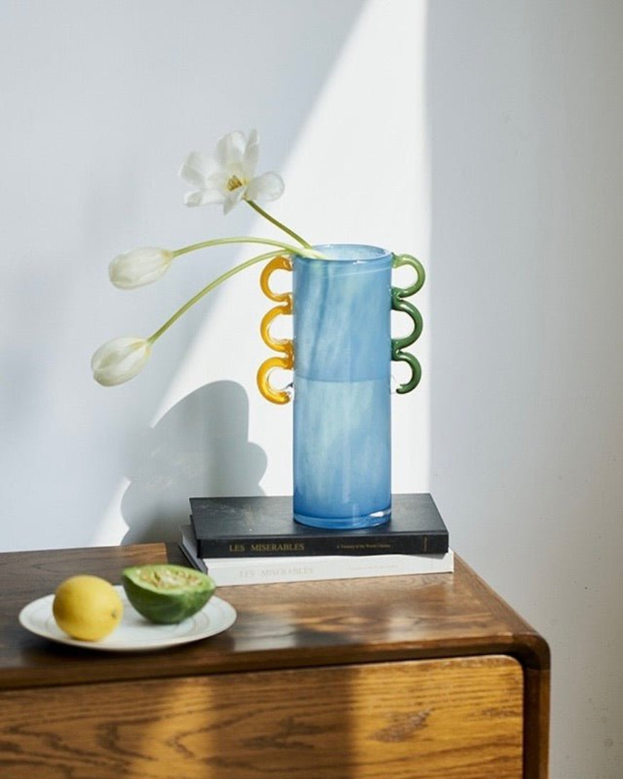 Handblown Whimsical Cylinder Vase