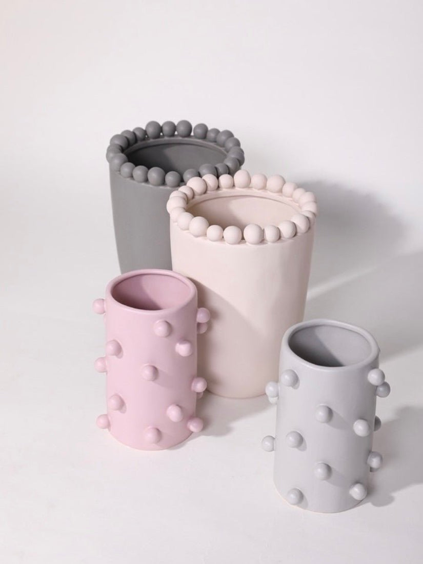 Handmade Morandi Pomponette Dotted Vase