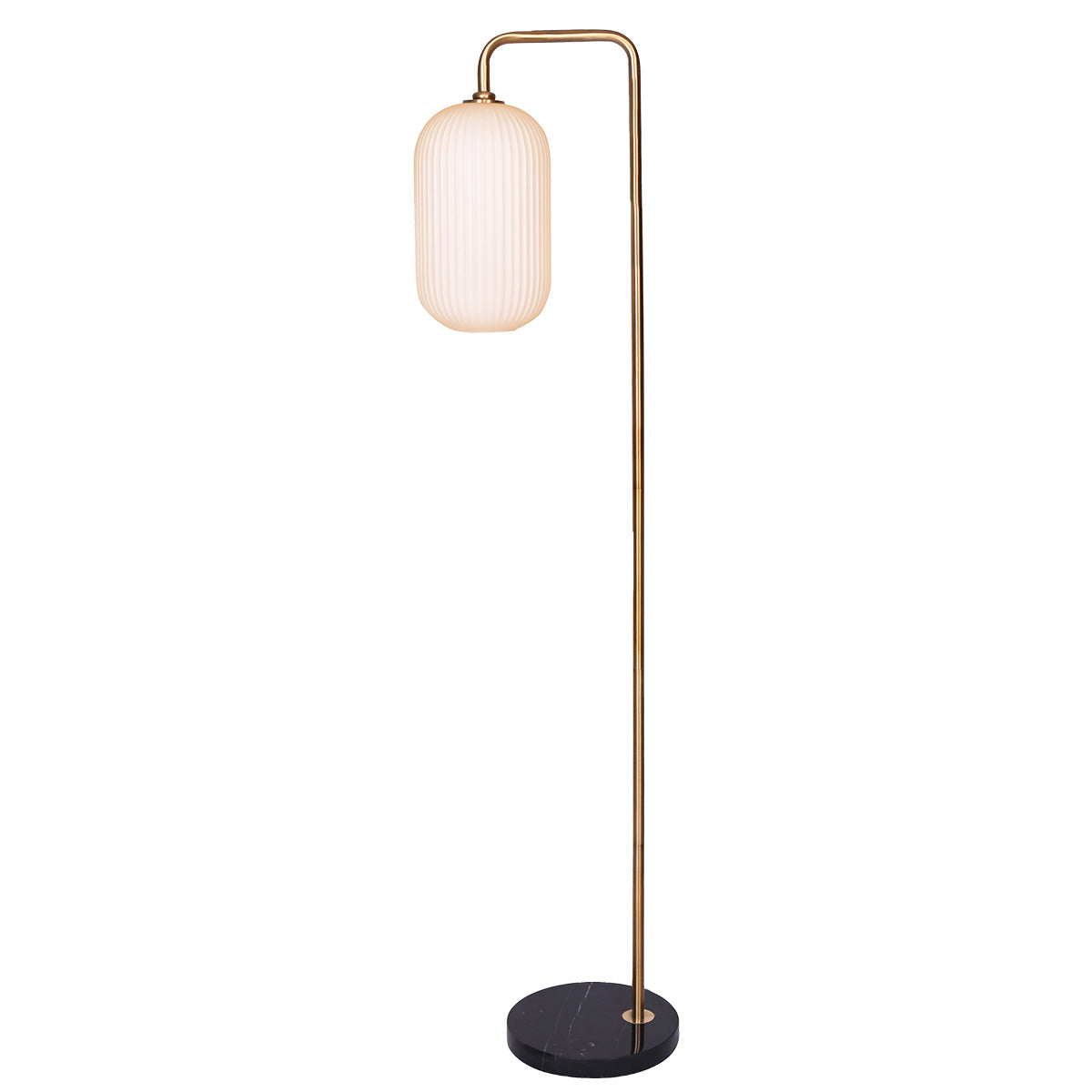 Metal Floor Lamp Glass Opal