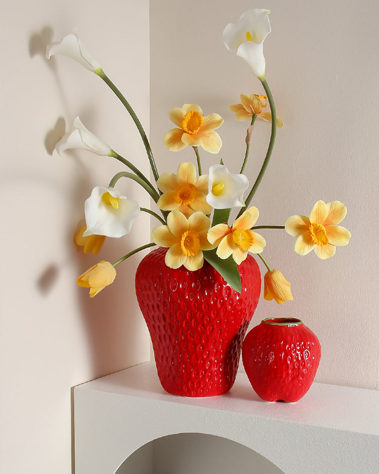 Strawberry Ceramic Flower Vase