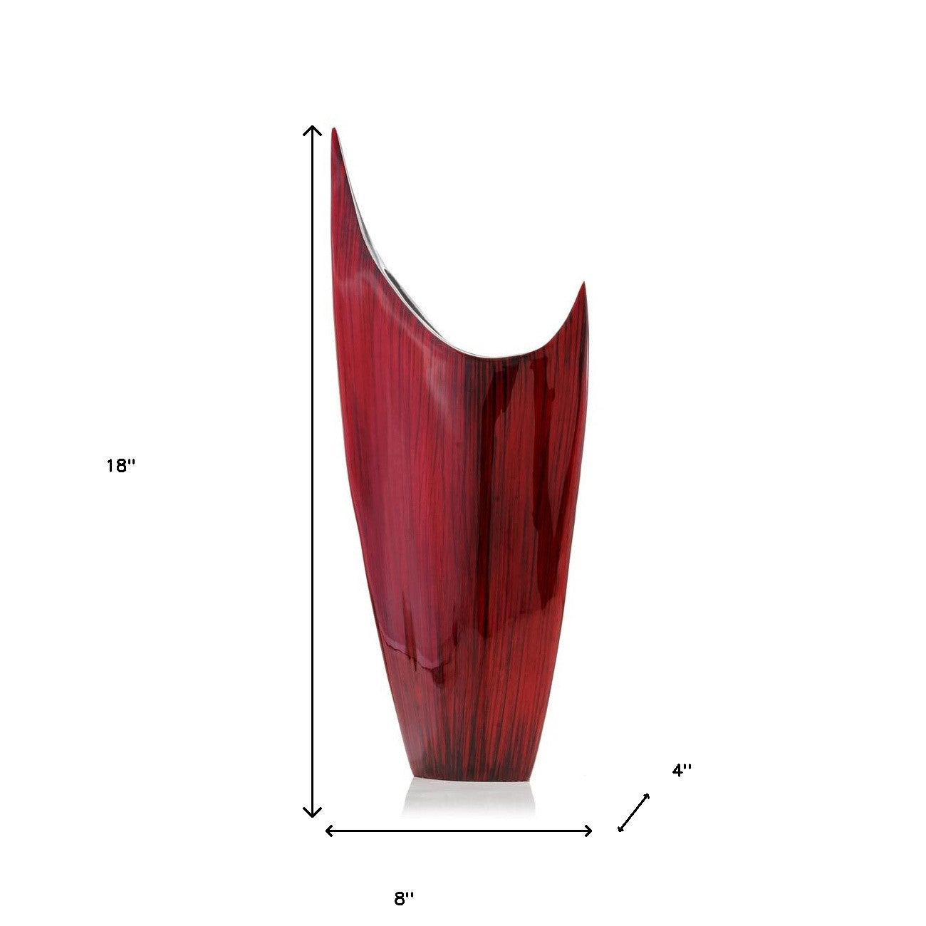 Red Aluminum Pointy Table Vase