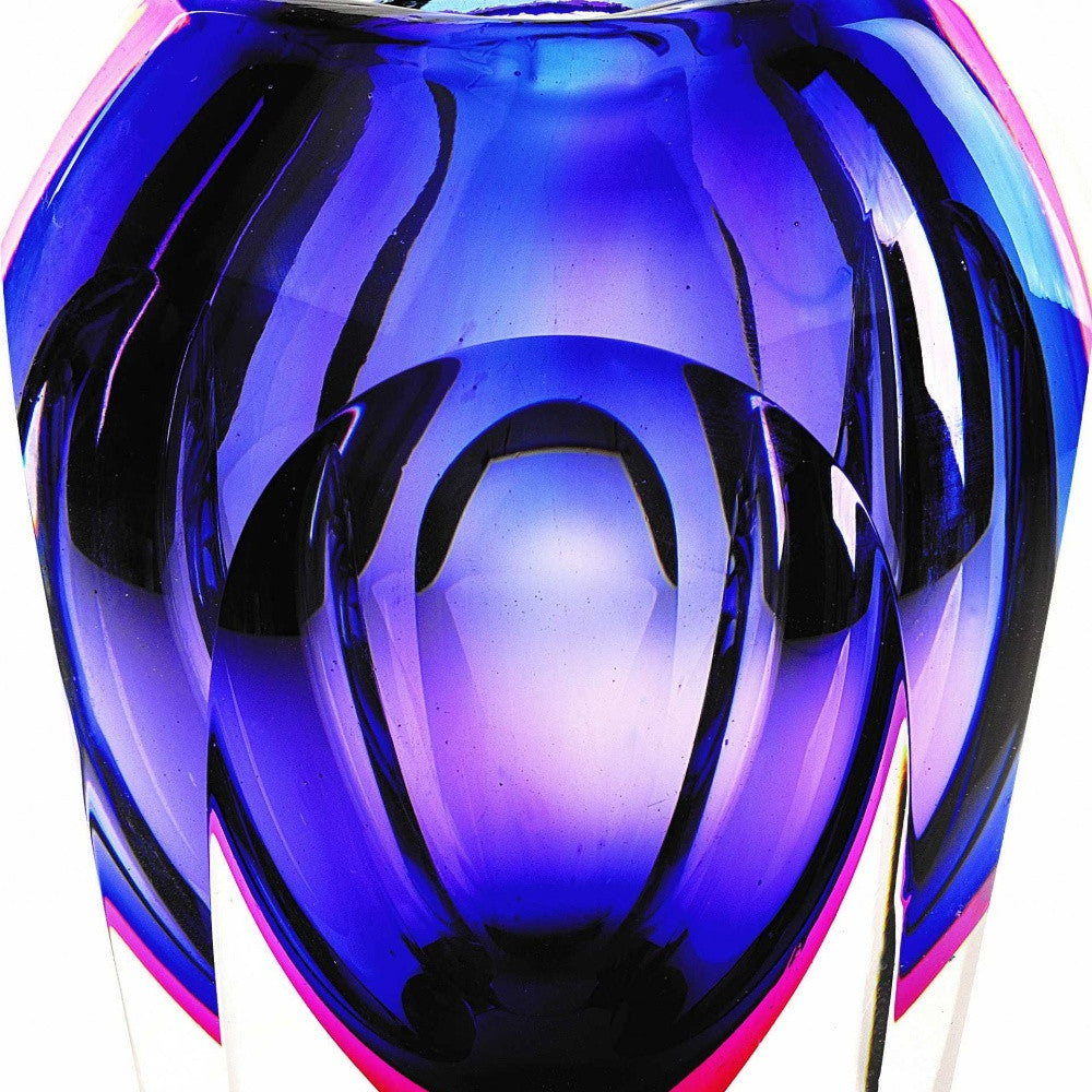 Purple Cylinder Crystal Glass Vase
