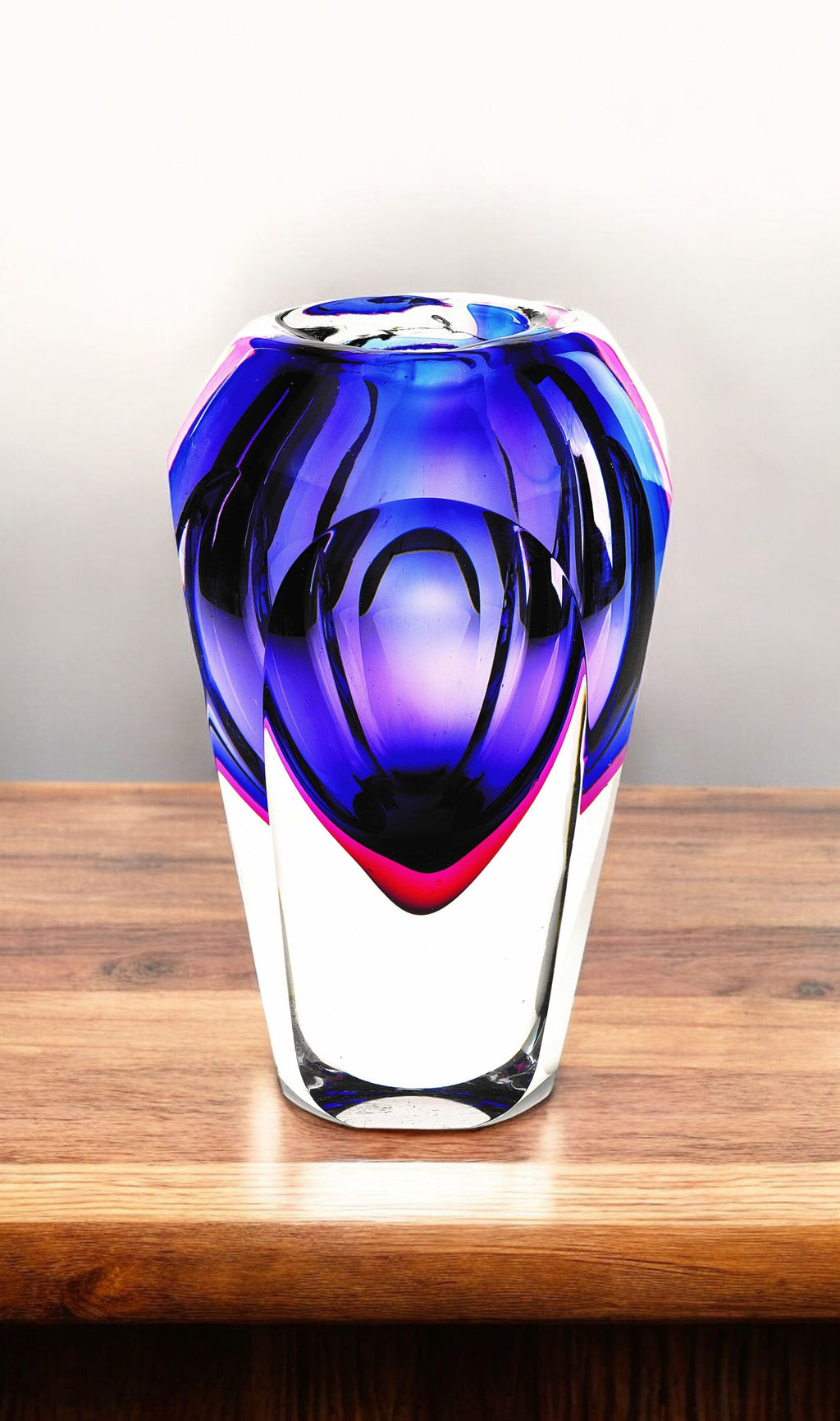 Purple Cylinder Crystal Glass Vase