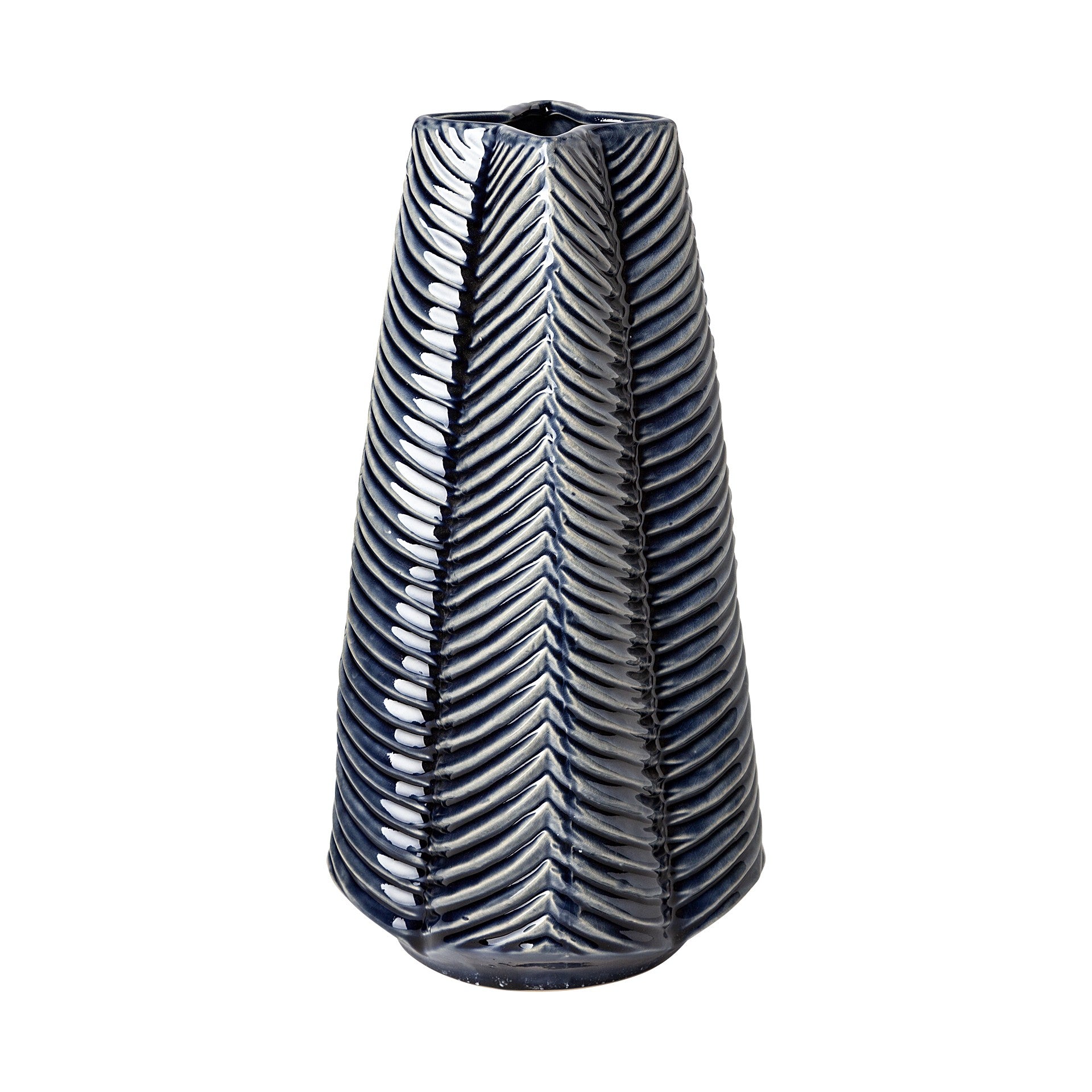 Navy Blue Abstract Ceramic Vase