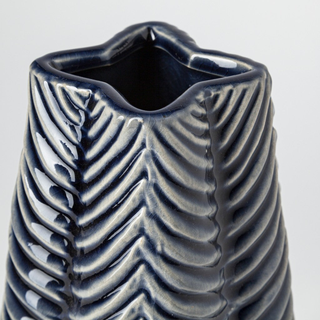 Navy Blue Abstract Ceramic Vase
