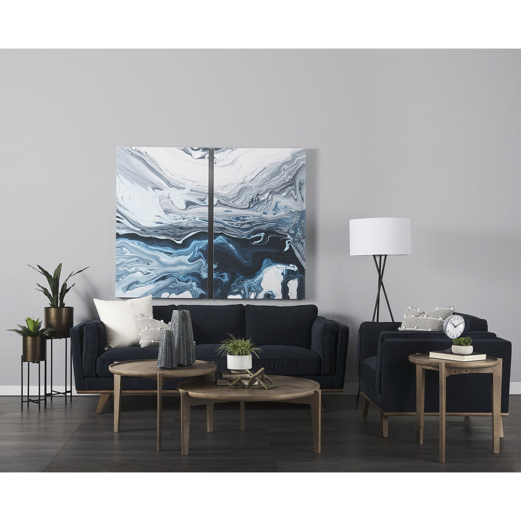 Navy Blue Abstract Ceramic Vase