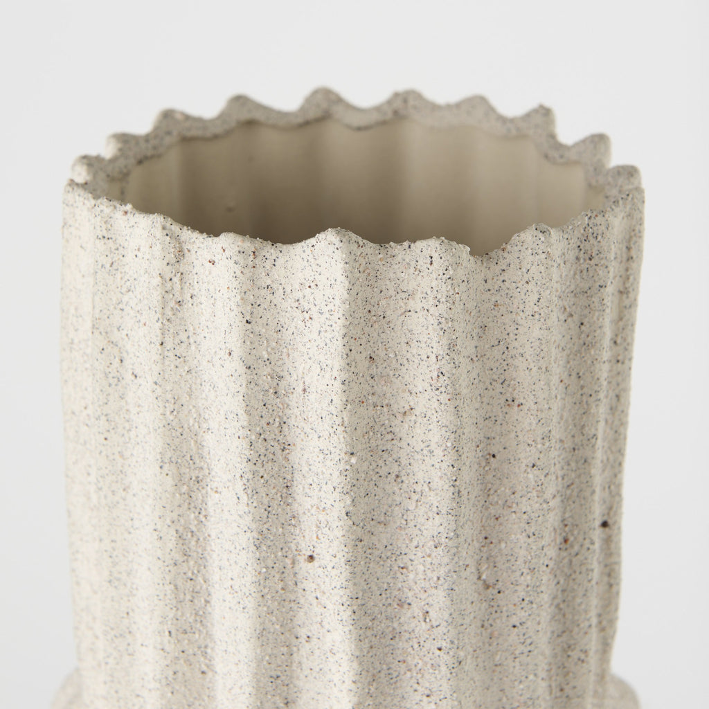 Cream Abstract Ceramic Table Vase