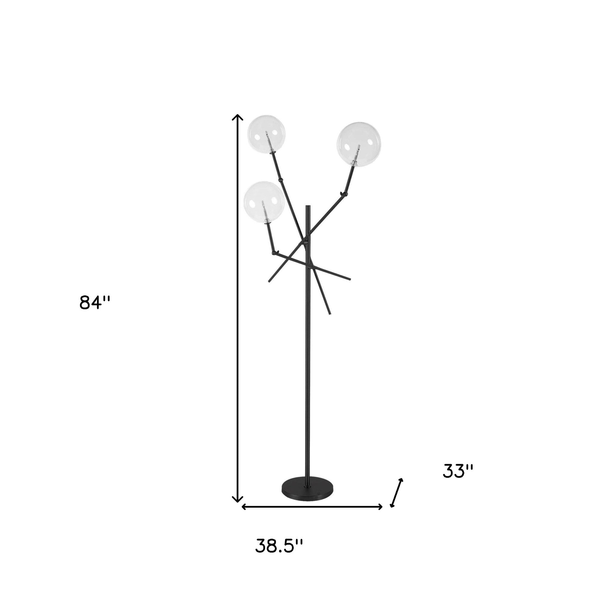Black LED Floor Lamp White