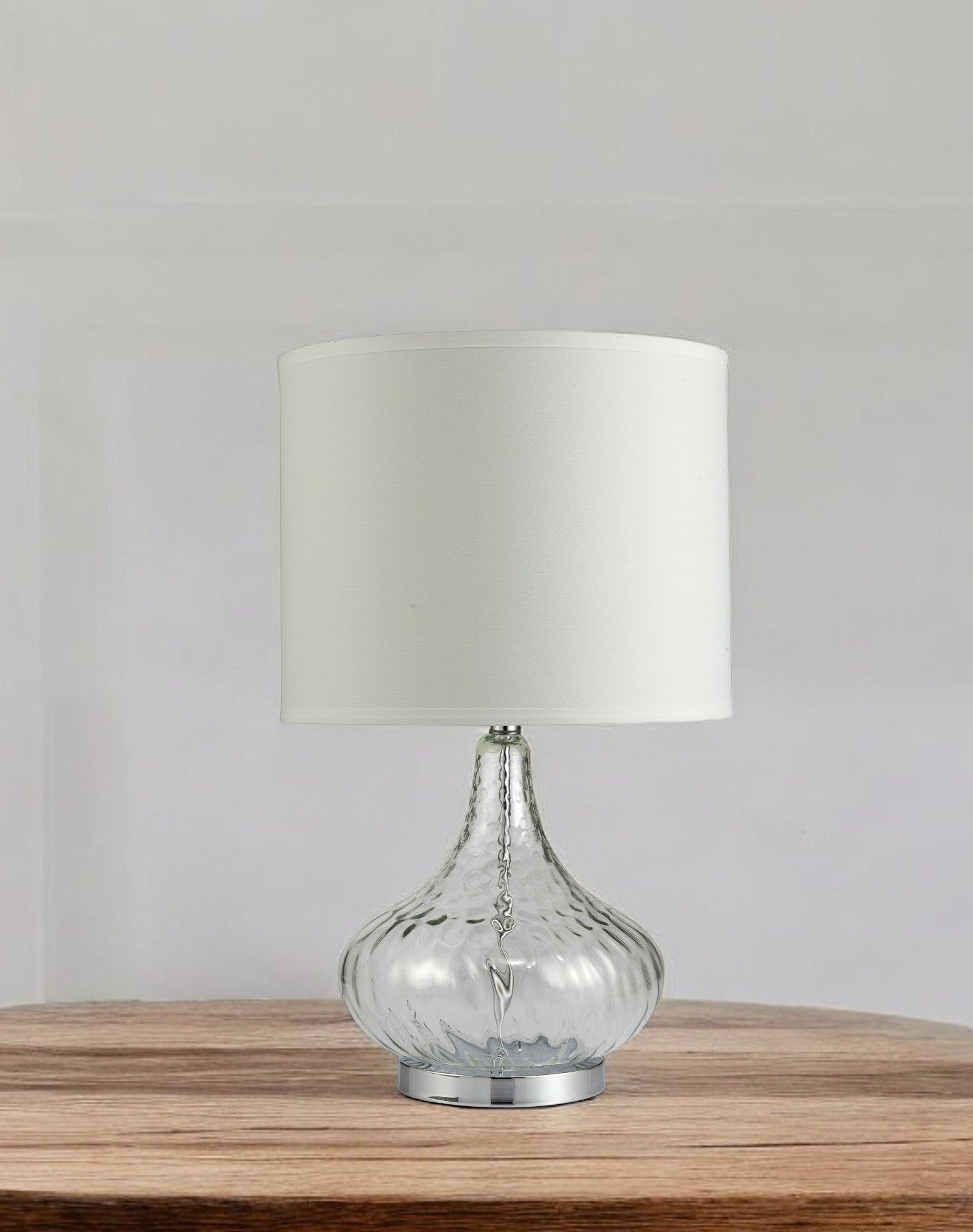 Clear Textured Glass Table Lamp