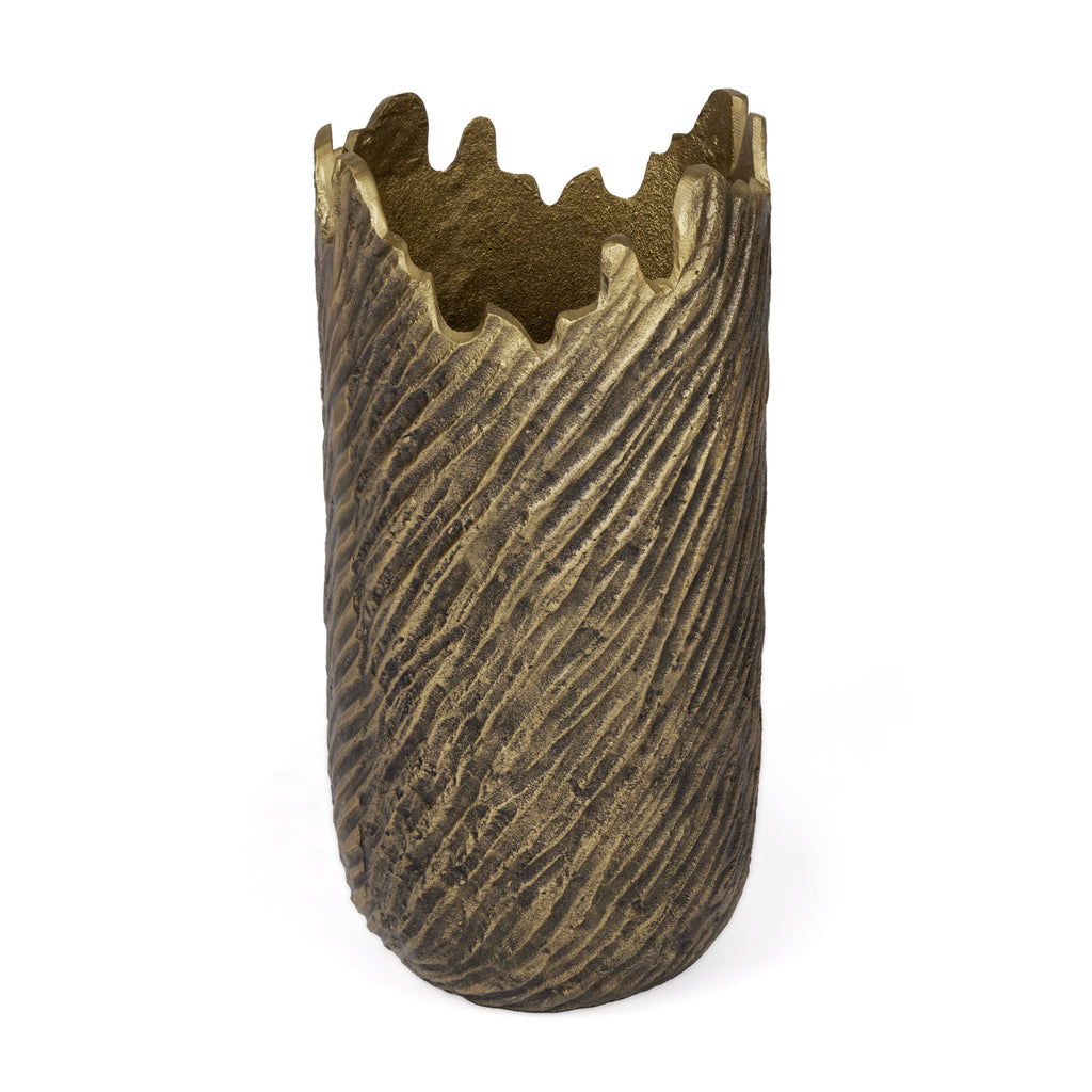 Gold Abstract Aluminum Vase