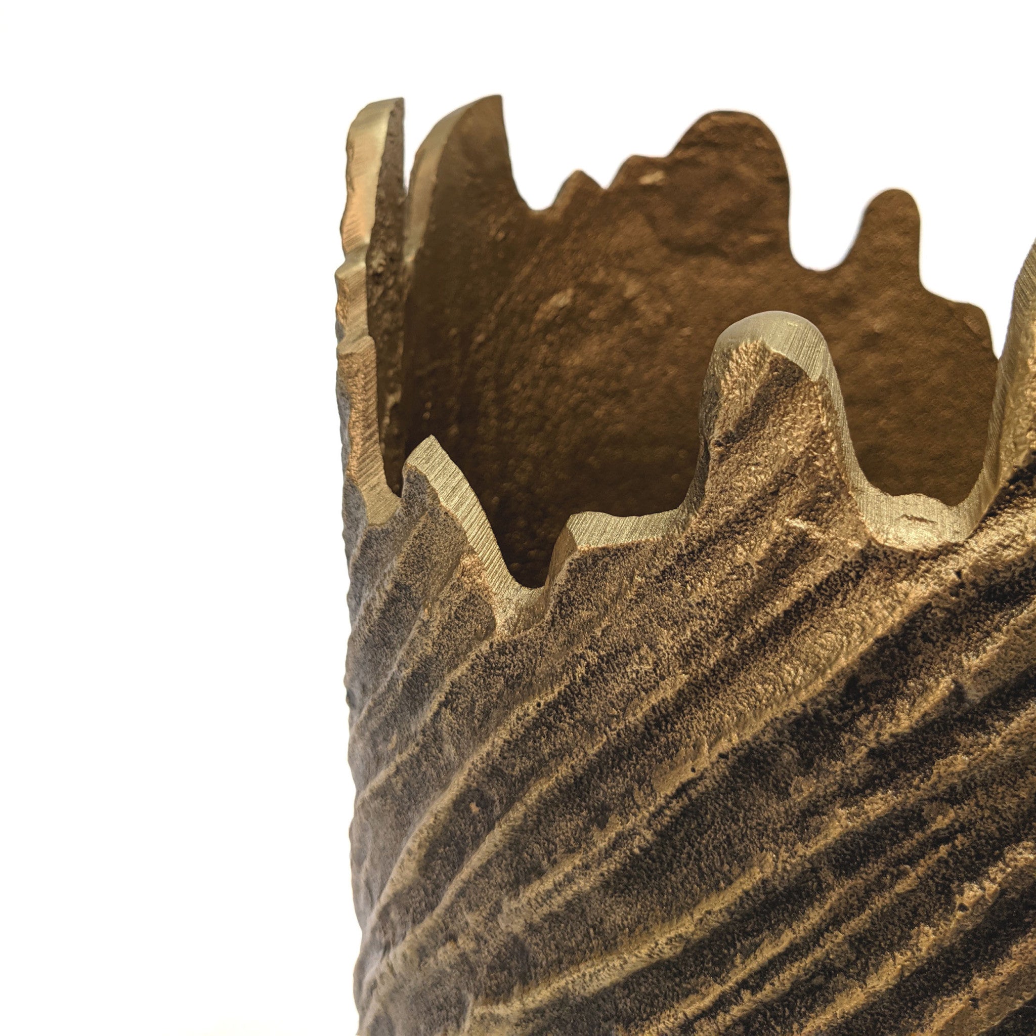 Gold Abstract Aluminum Vase