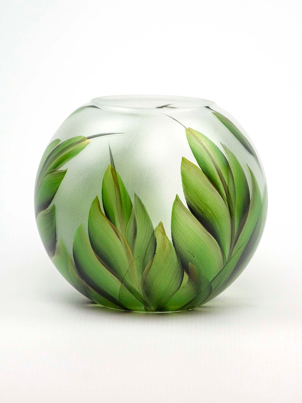 Handpainted Art Glass Vase