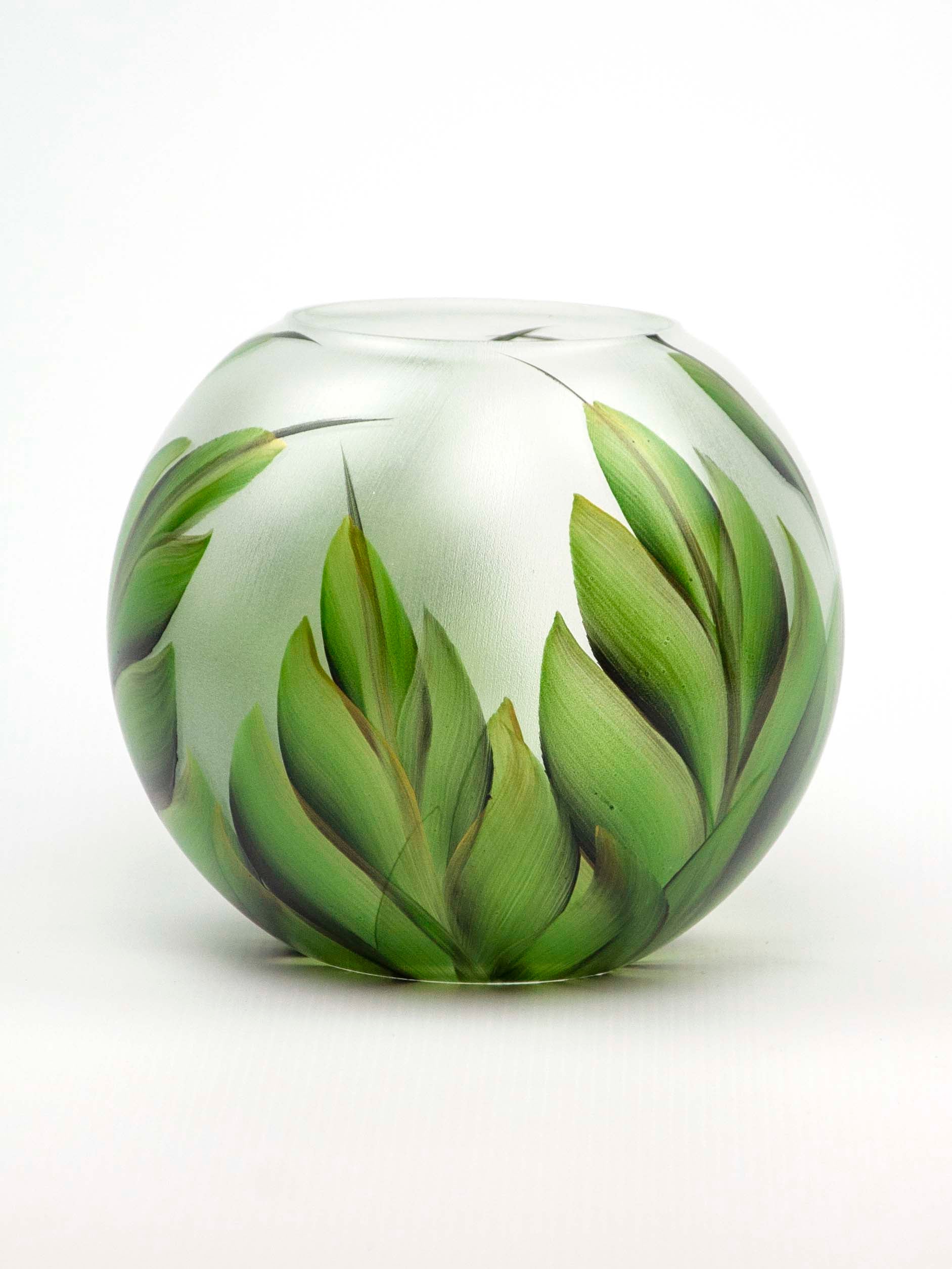 Handpainted Art Glass Vase