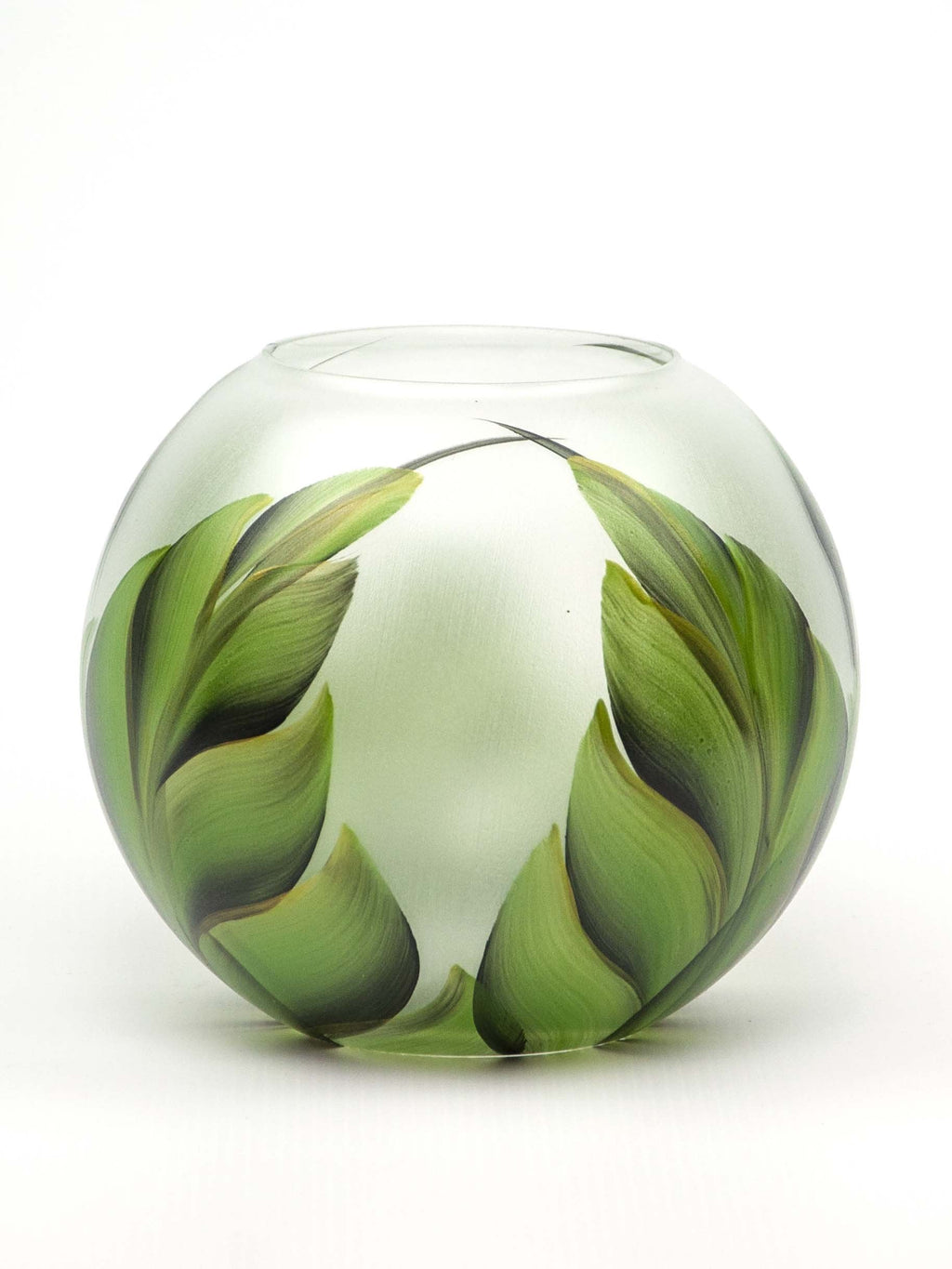 Handpainted Art Glass Vase