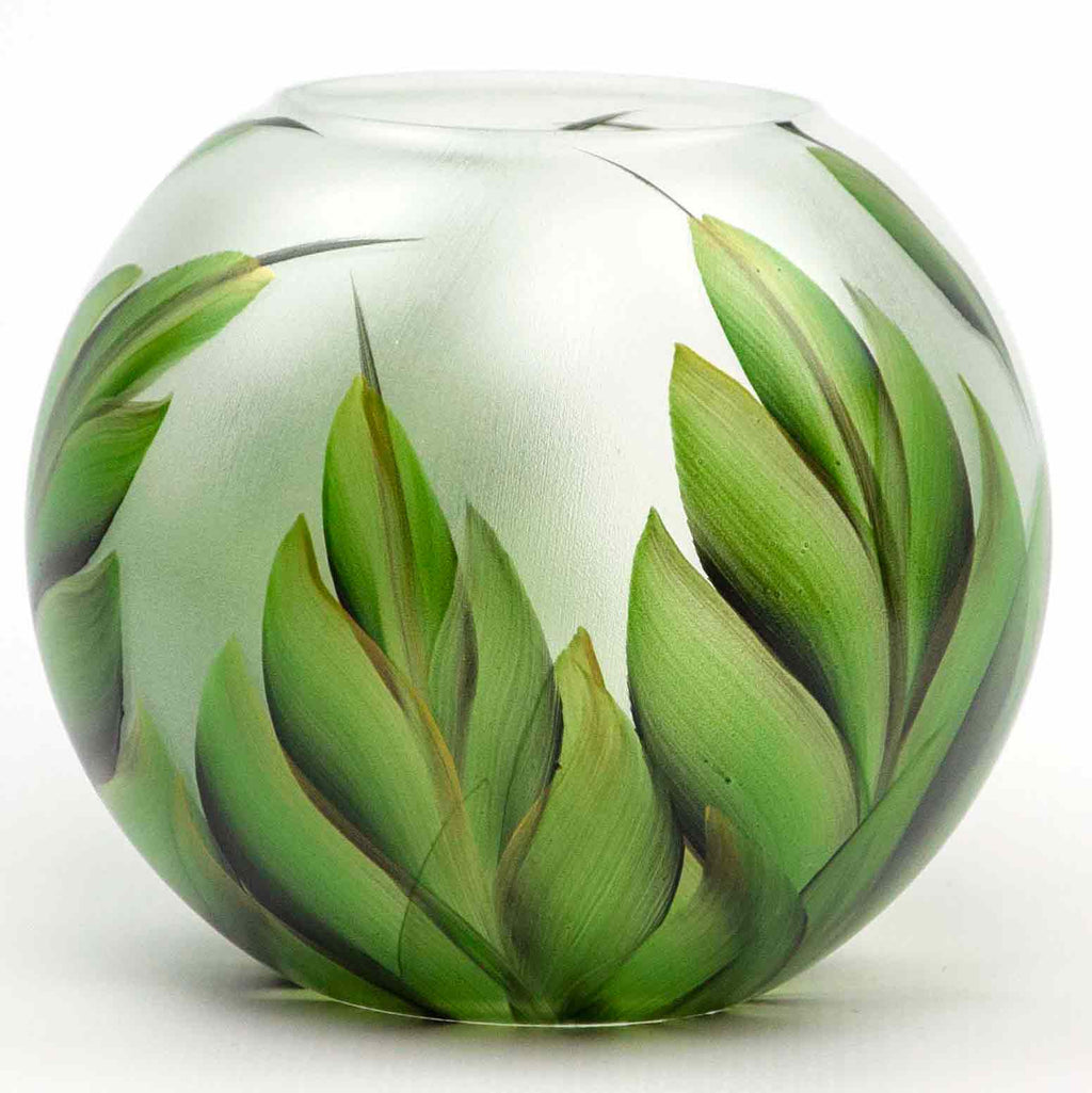 Handpainted Art Glass Vase