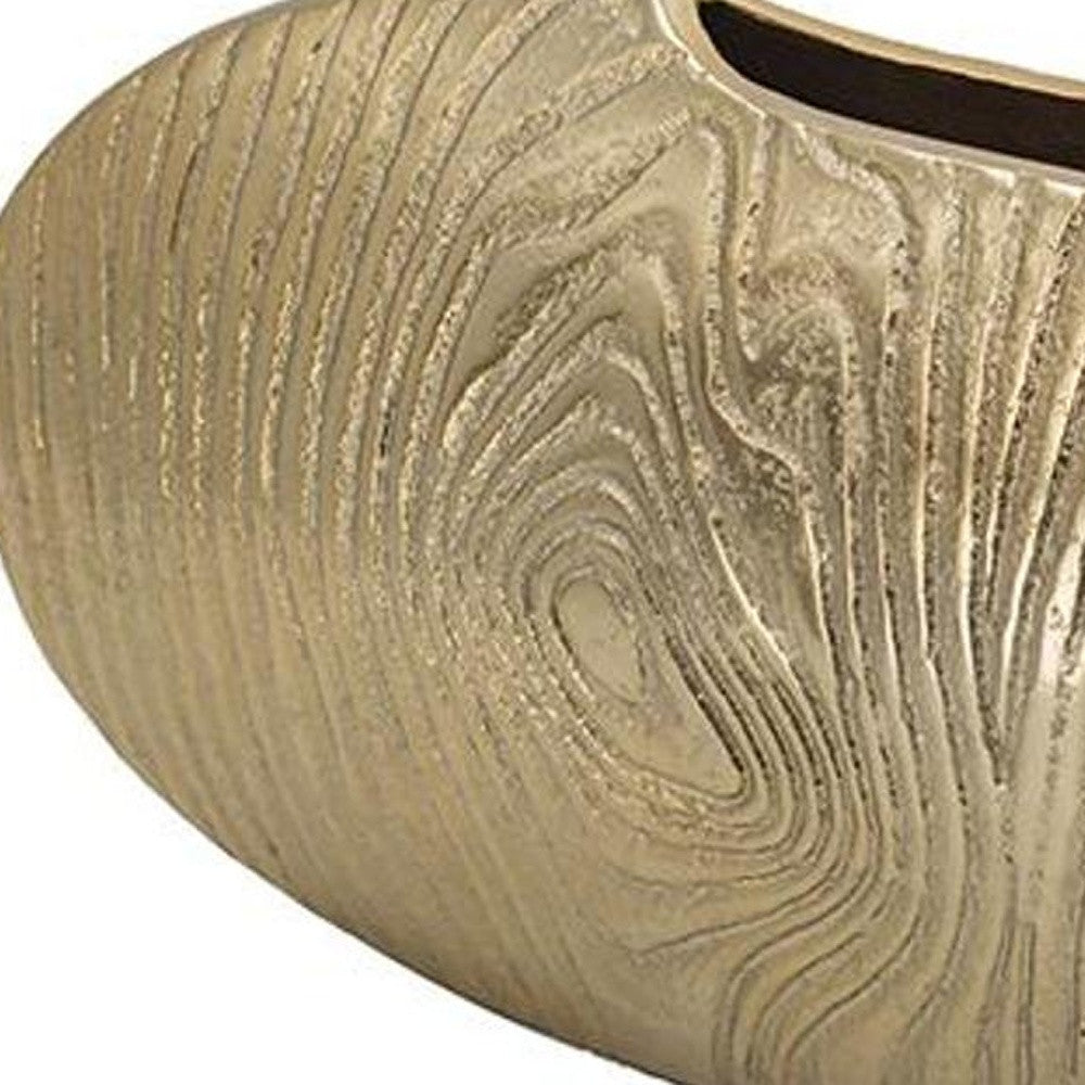 Gold Oval Aluminum Vase