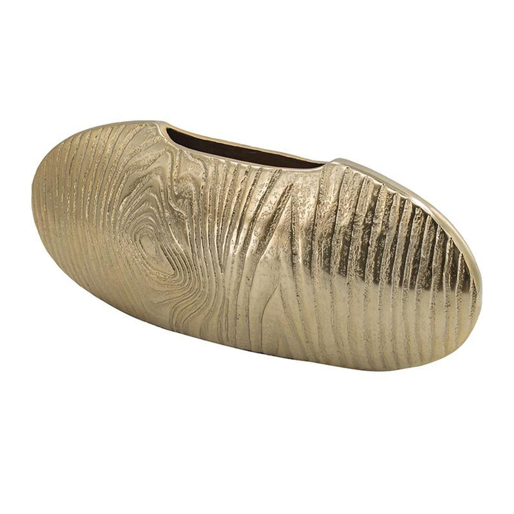 Gold Oval Aluminum Vase