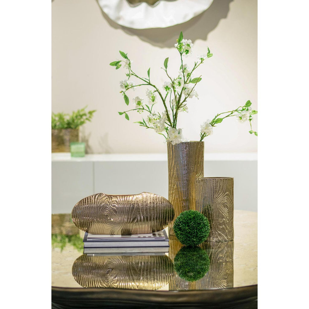 Gold Oval Aluminum Vase