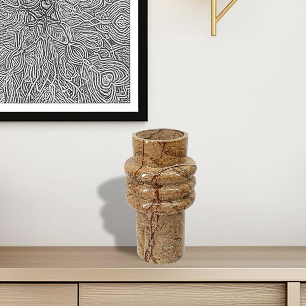 Cylinder Genuine Marble Table Vase