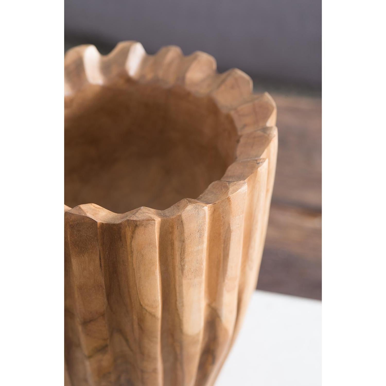 Natural Wavy Solid Wood Table Vase