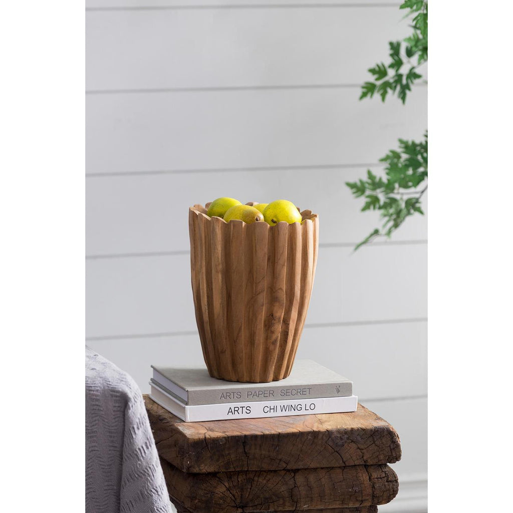 Natural Wavy Solid Wood Table Vase