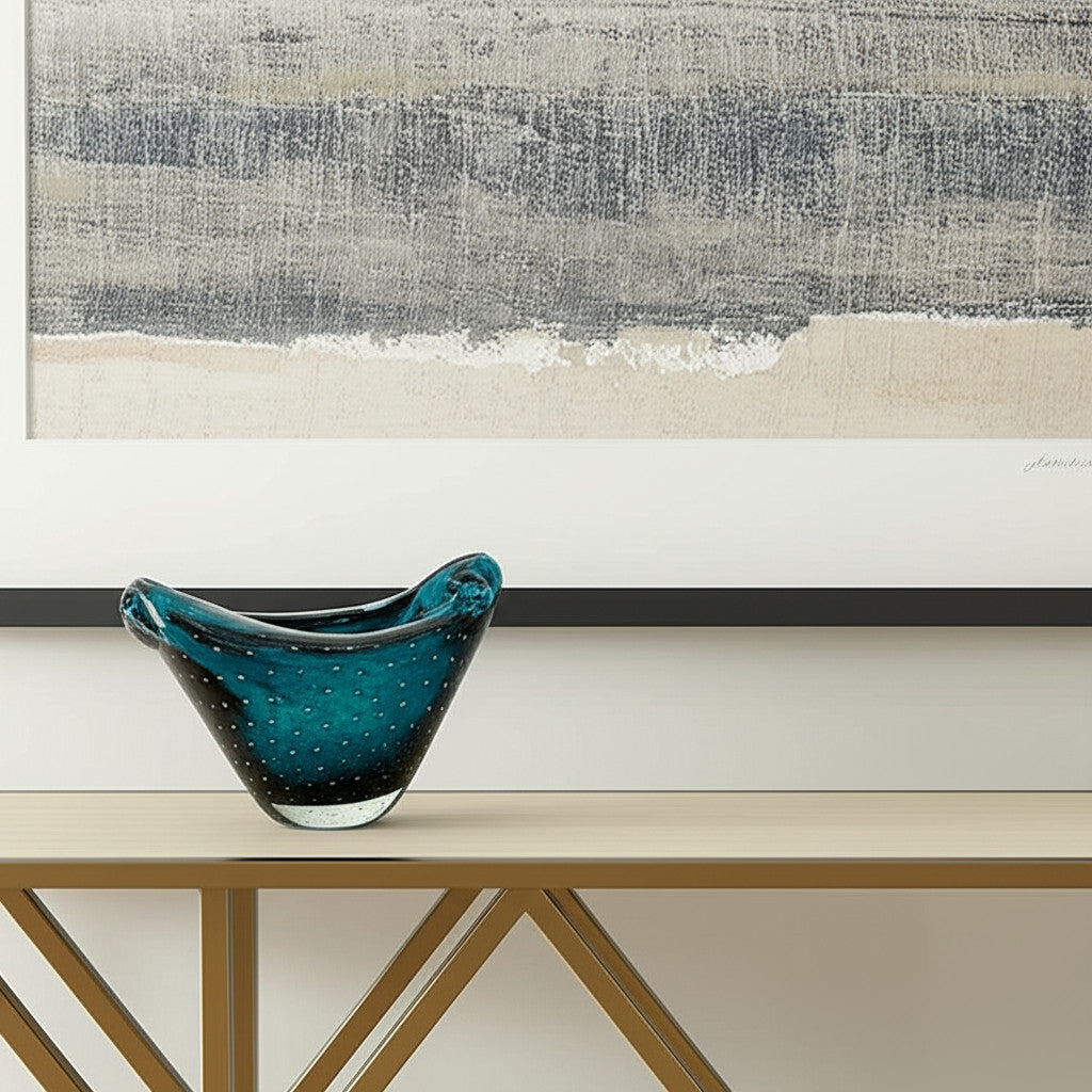 Cerulean Oval Glass Vase