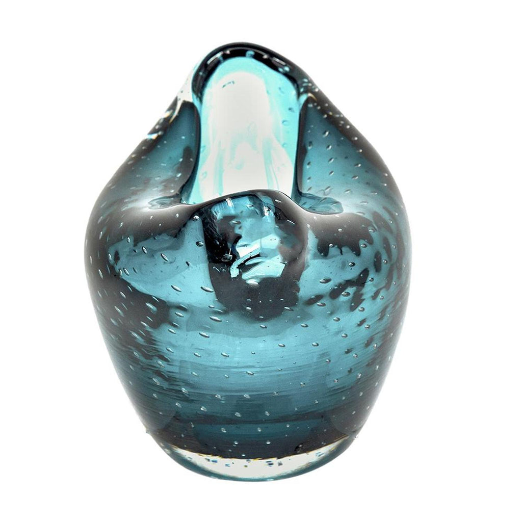 Cerulean Oval Glass Vase