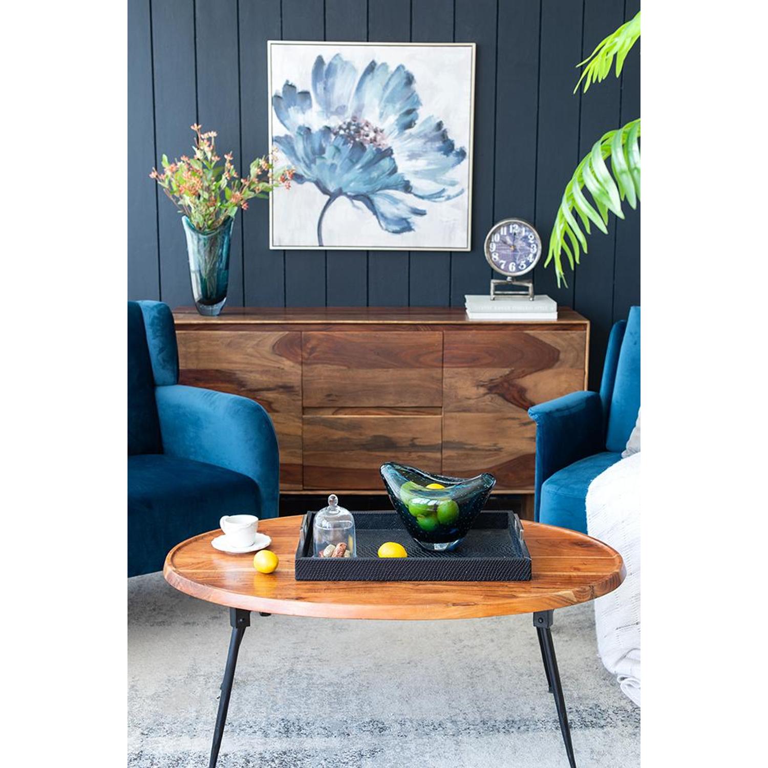 Cerulean Oval Glass Vase