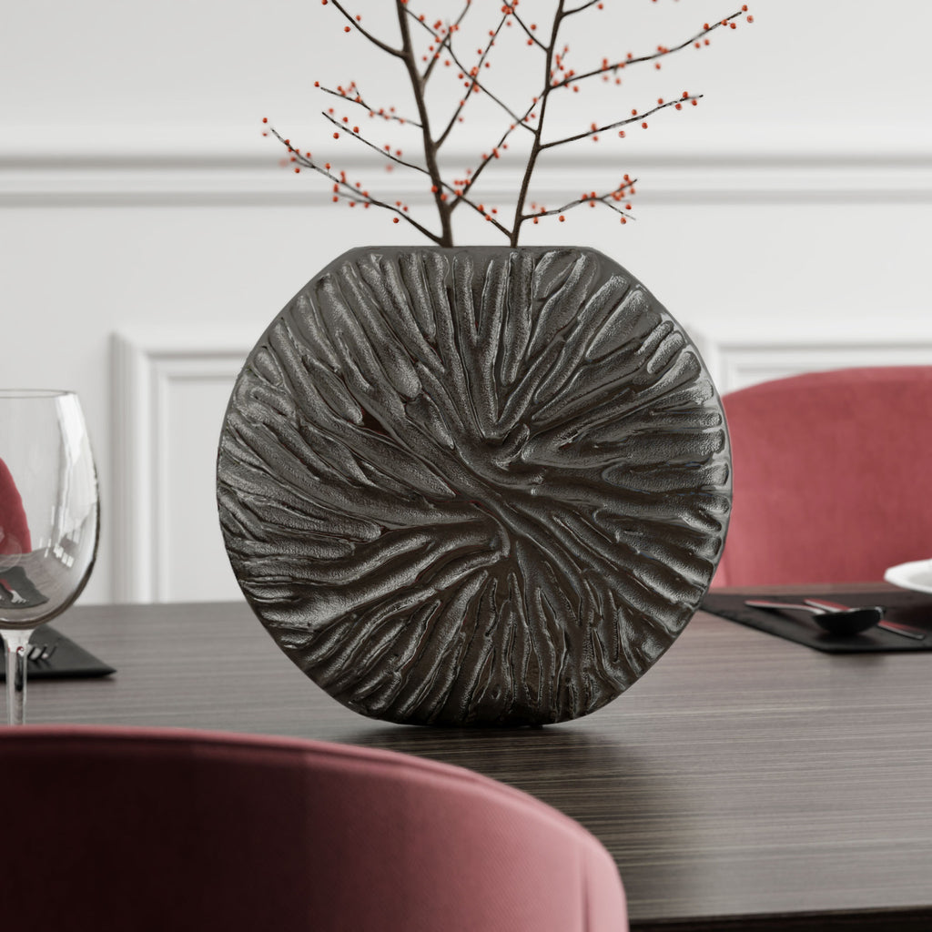 Gray Abstract Aluminum Vase