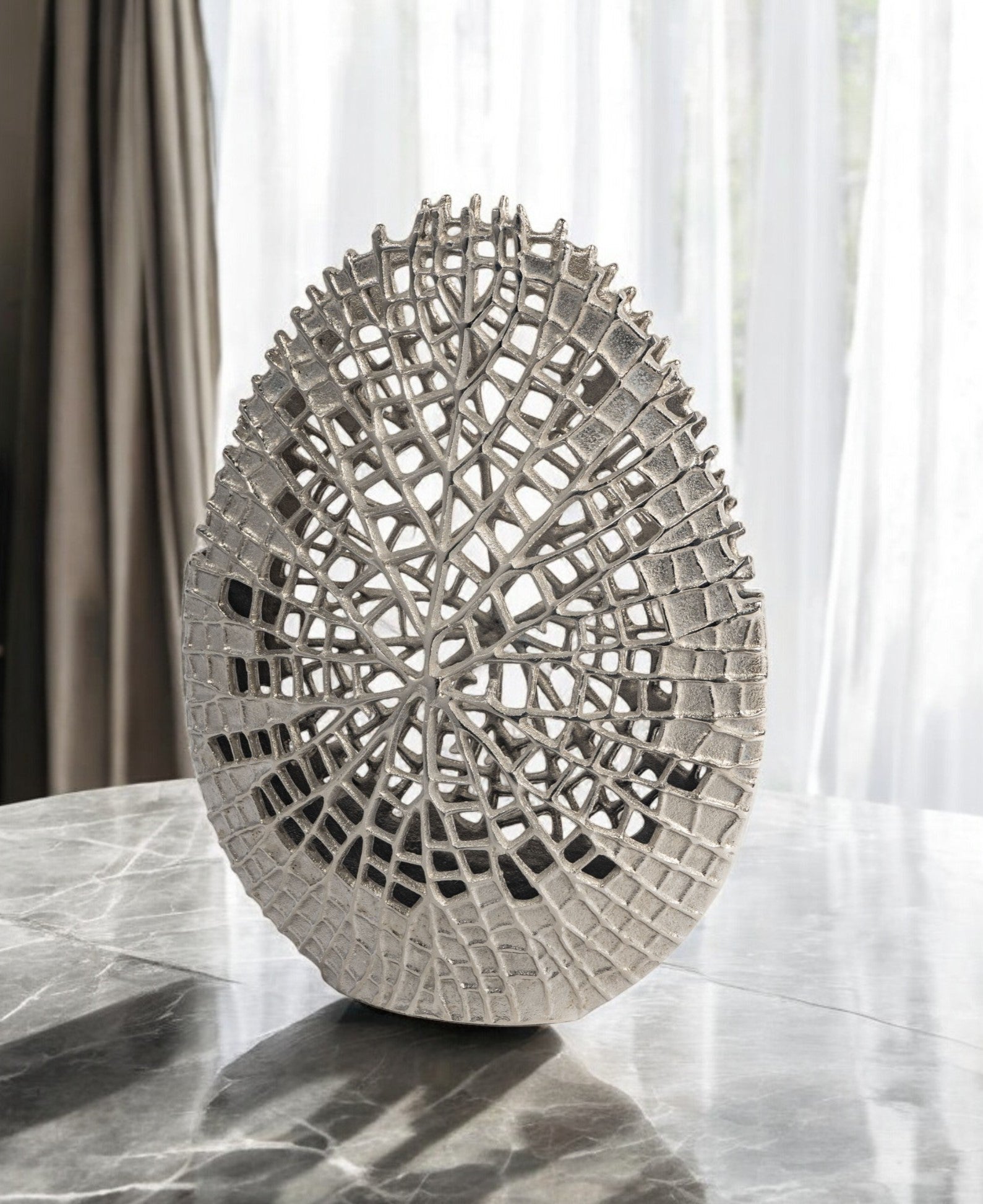Silver Pierced Aluminum Vase