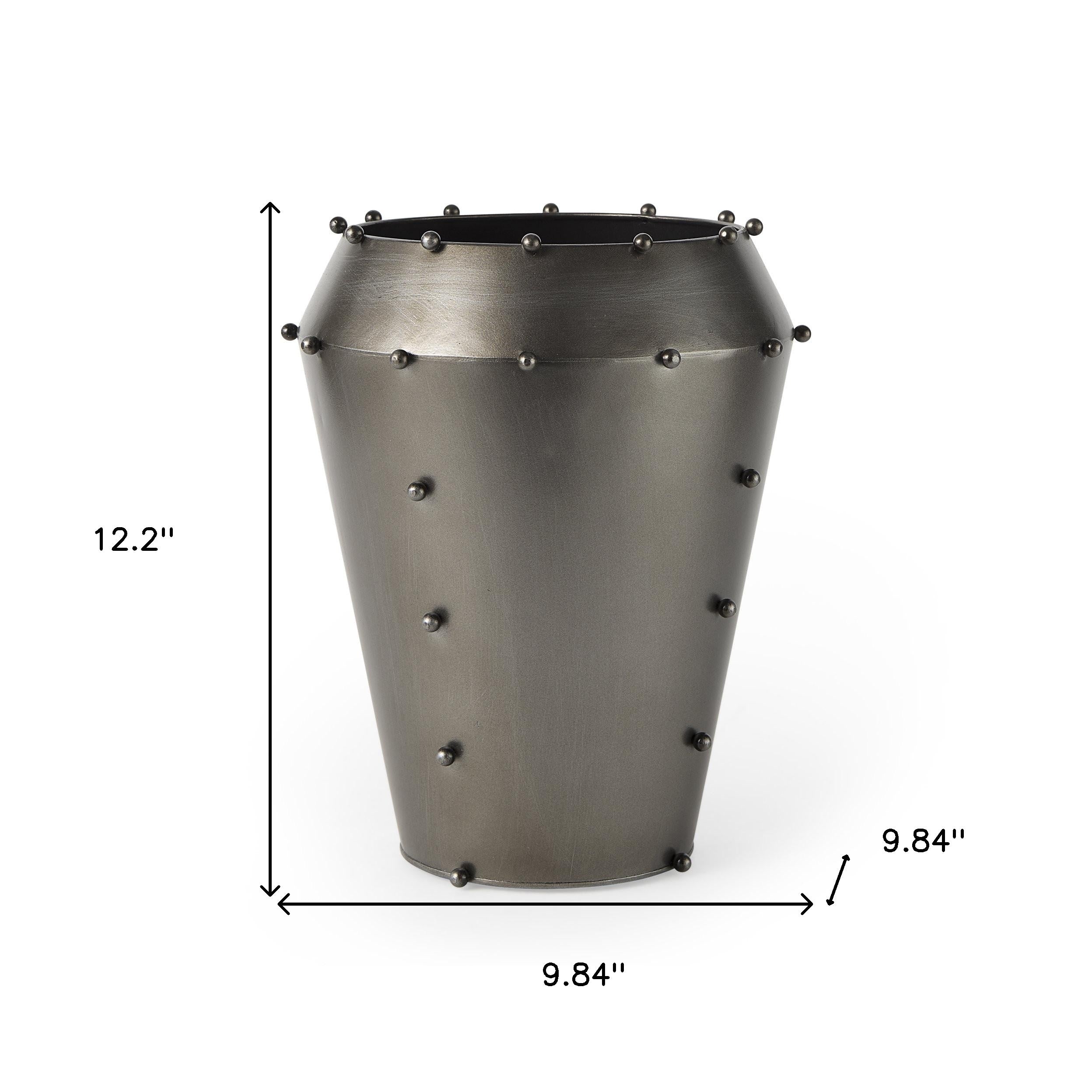 Gray Metal Table Vase Design