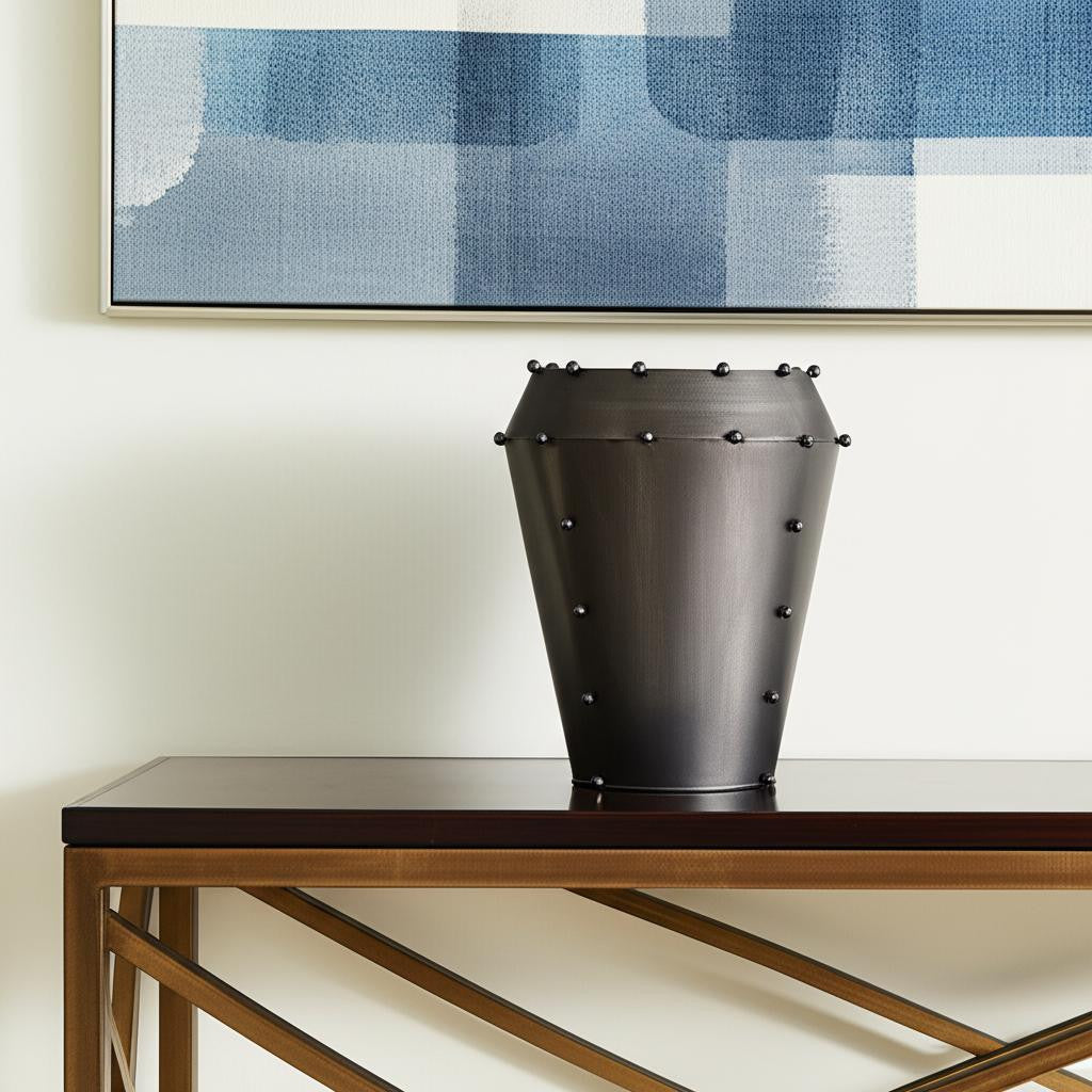 Gray Metal Table Vase Design