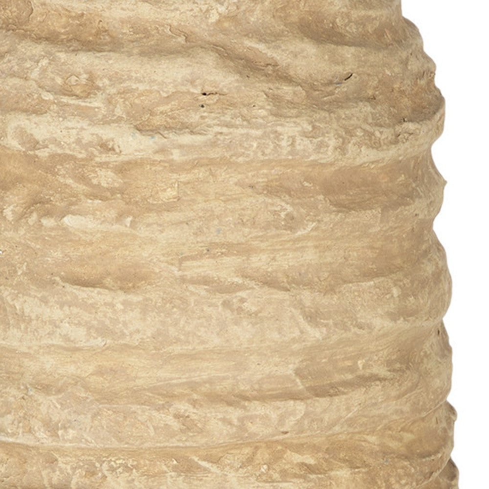 Beige Paper Mache Table Vase
